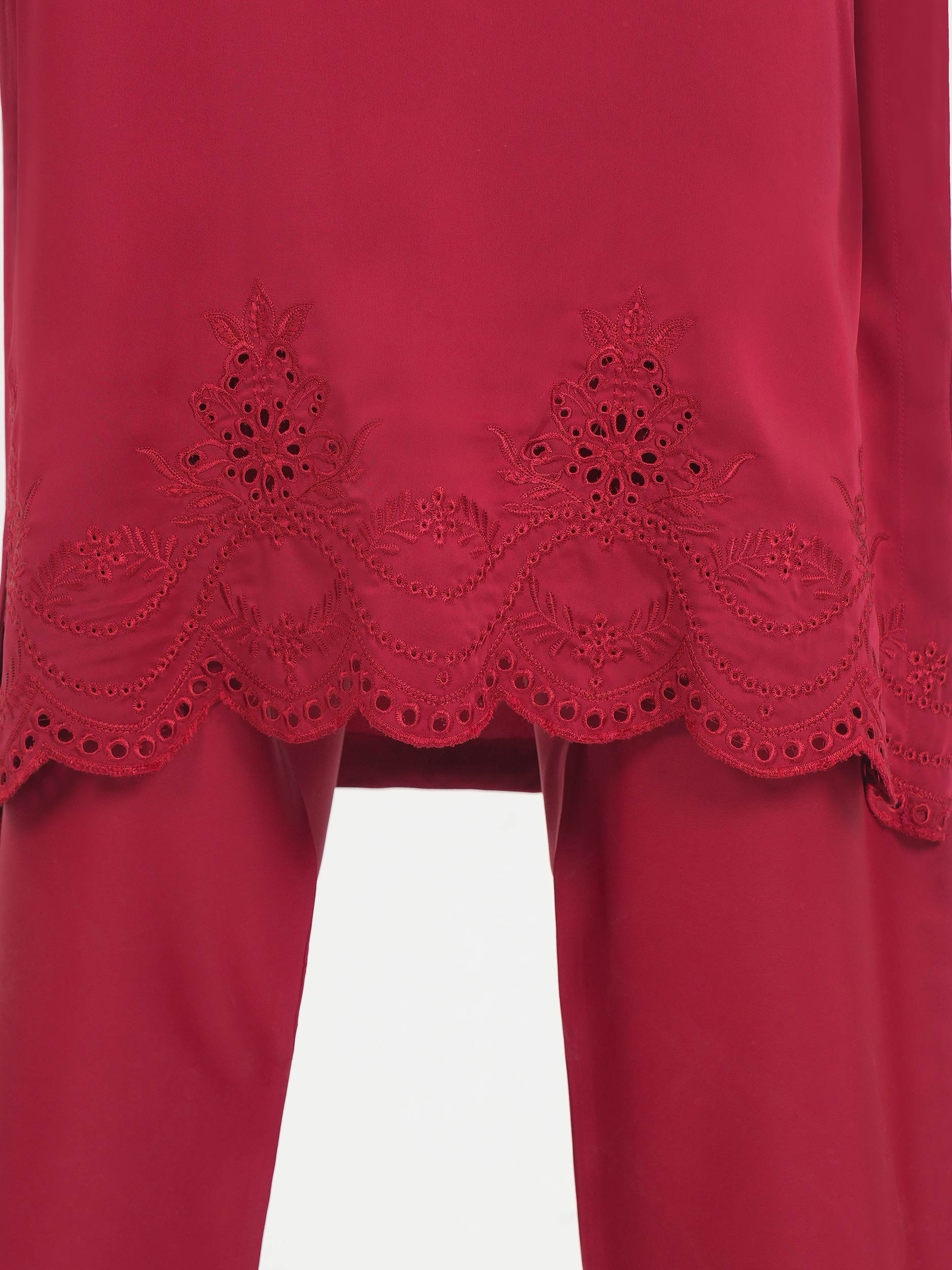 2 Piece Premium Silk Suit- Embroidered (Pret) - Image 4
