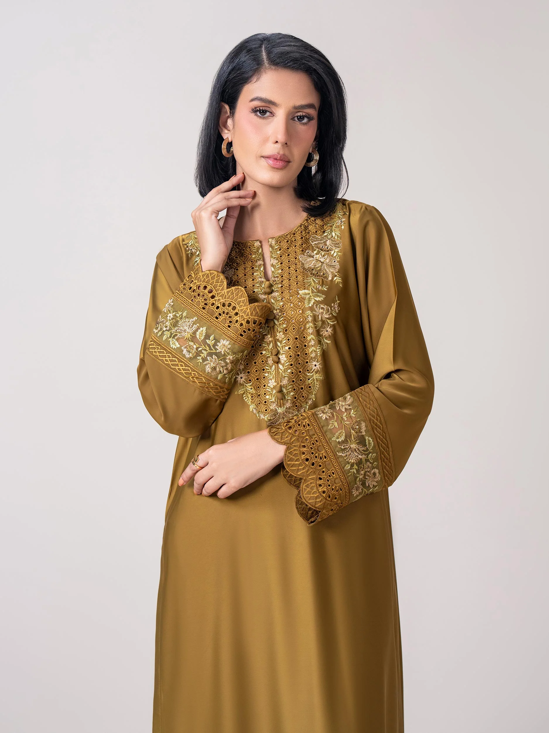 2 Piece Silk Suit- Embroidered (Pret) - Image 4
