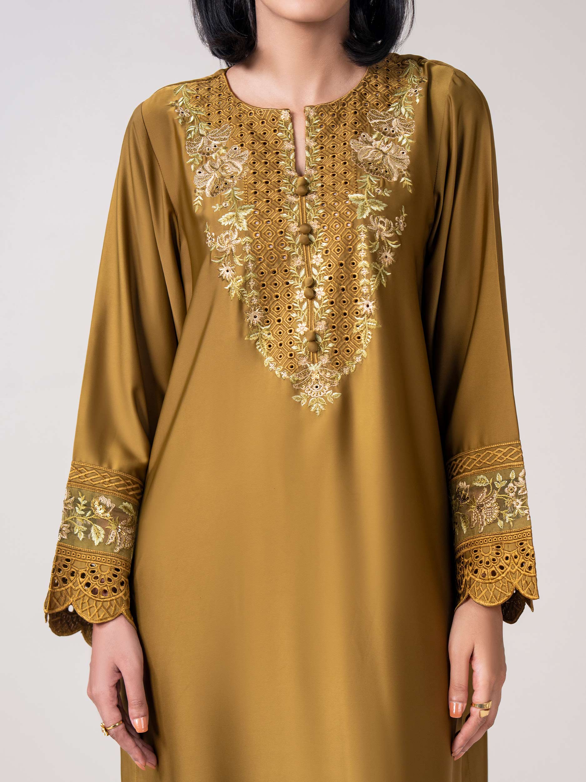 2 Piece Silk Suit- Embroidered (Pret) - Image 6