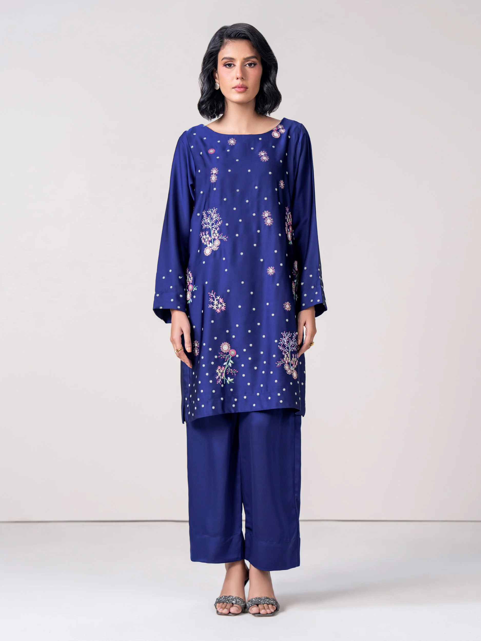 2 Piece Silk Suit- Embroidered (Pret) - Image 2