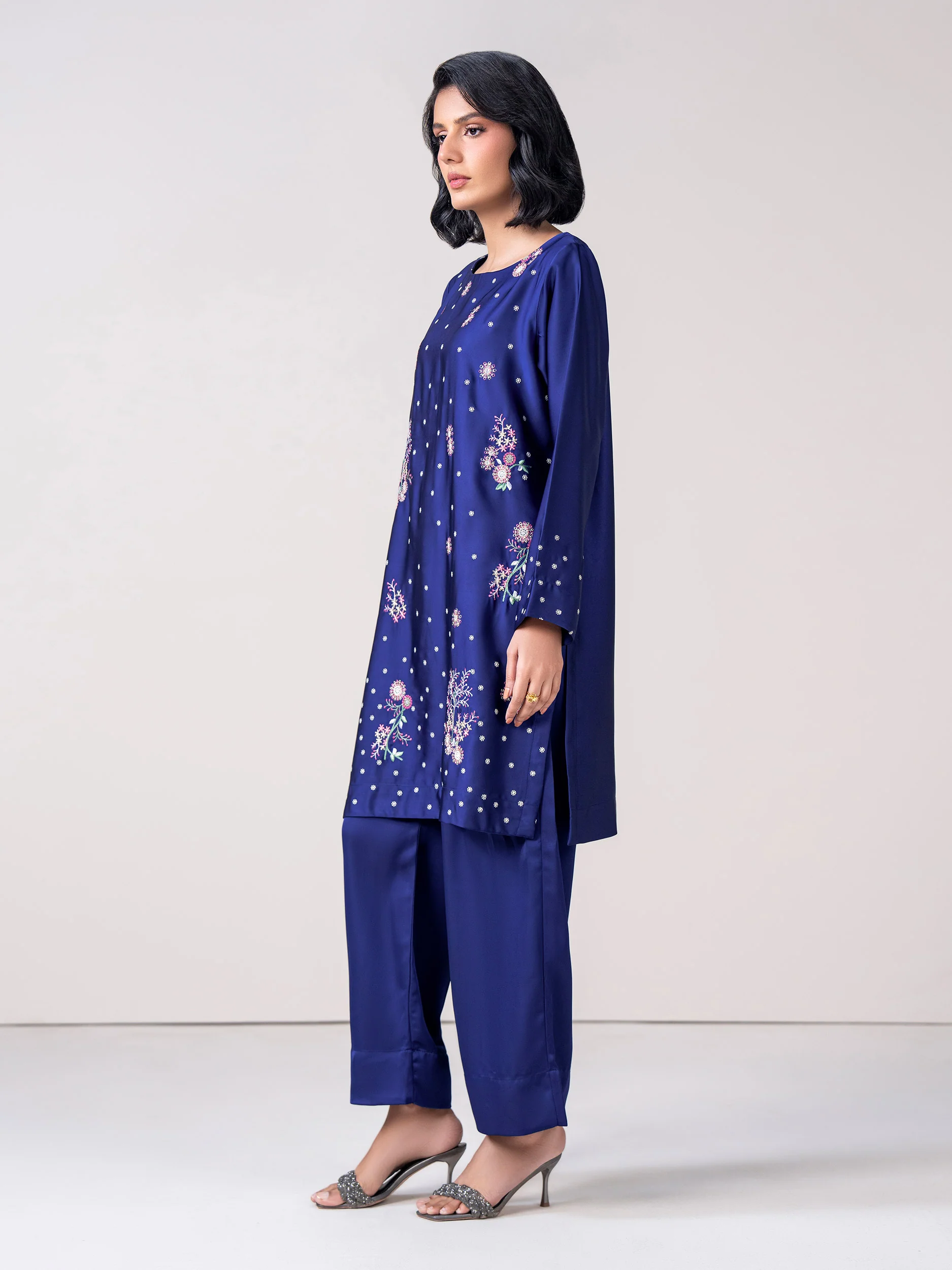 2 Piece Silk Suit- Embroidered (Pret) - Image 3