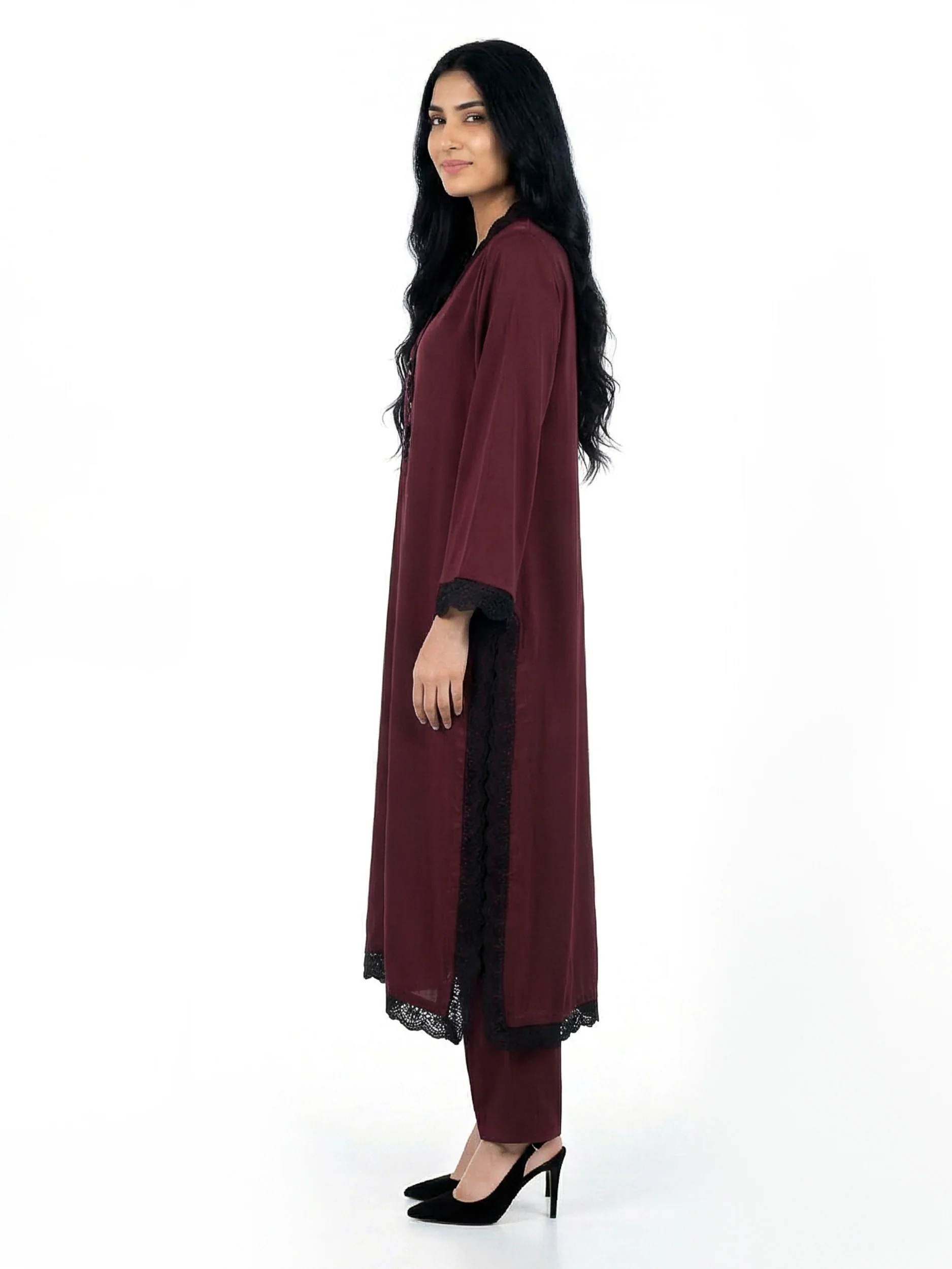 2 Piece Silk Suit- Embroidered (Pret) - Image 4
