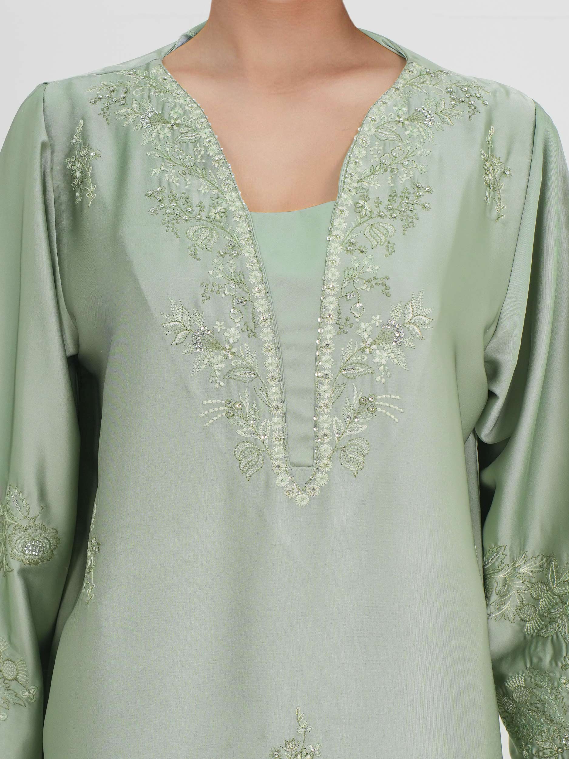 Silk Co-ord Set- Embroidered - Image 3
