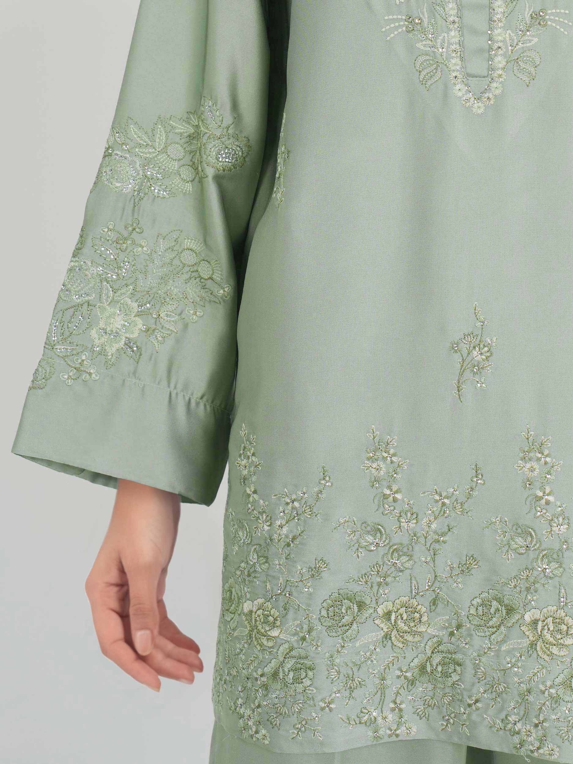 Silk Co-ord Set- Embroidered - Image 4