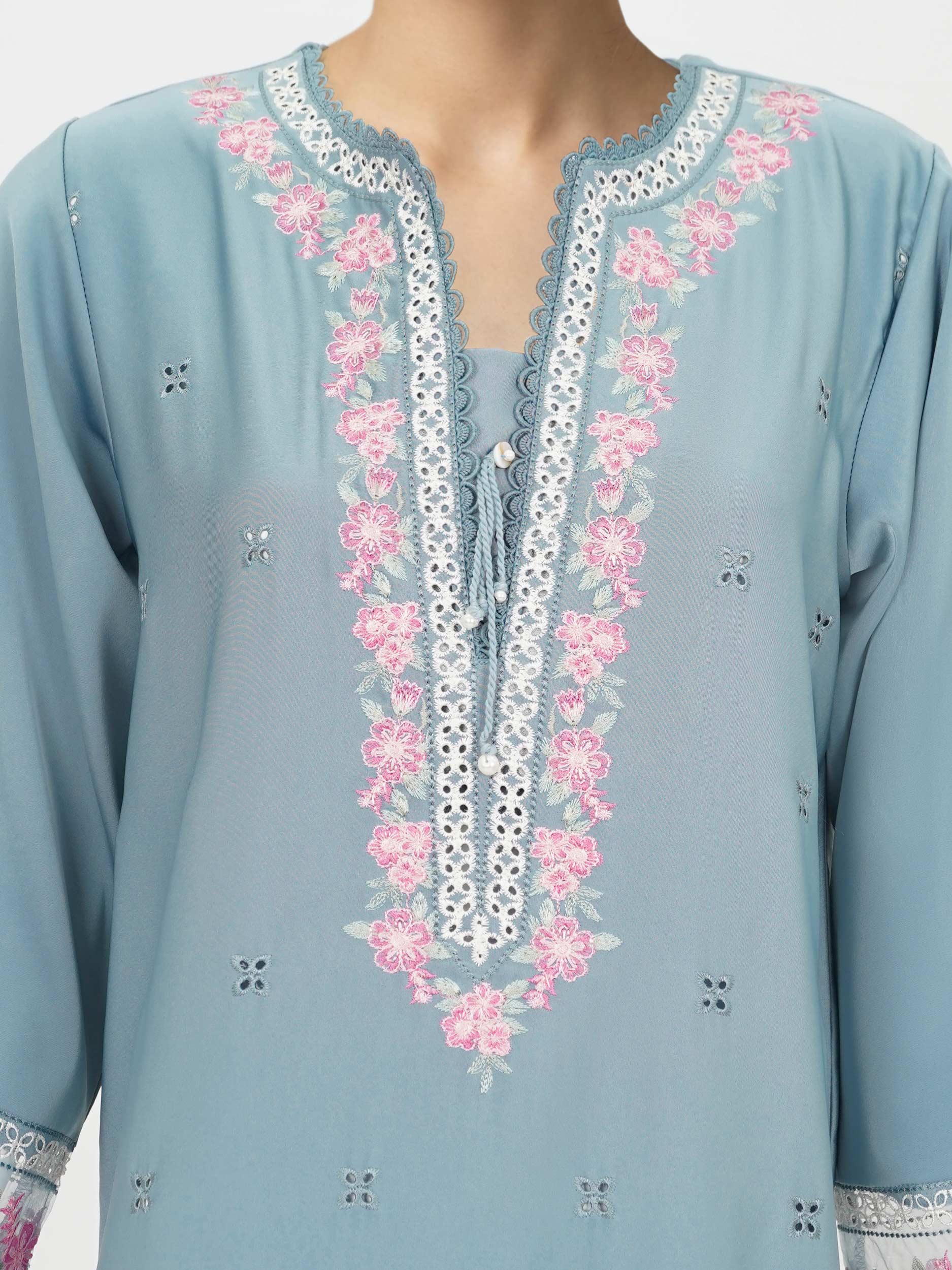2 Piece Premium Silk Suit- Embroidered (Pret) - Image 4