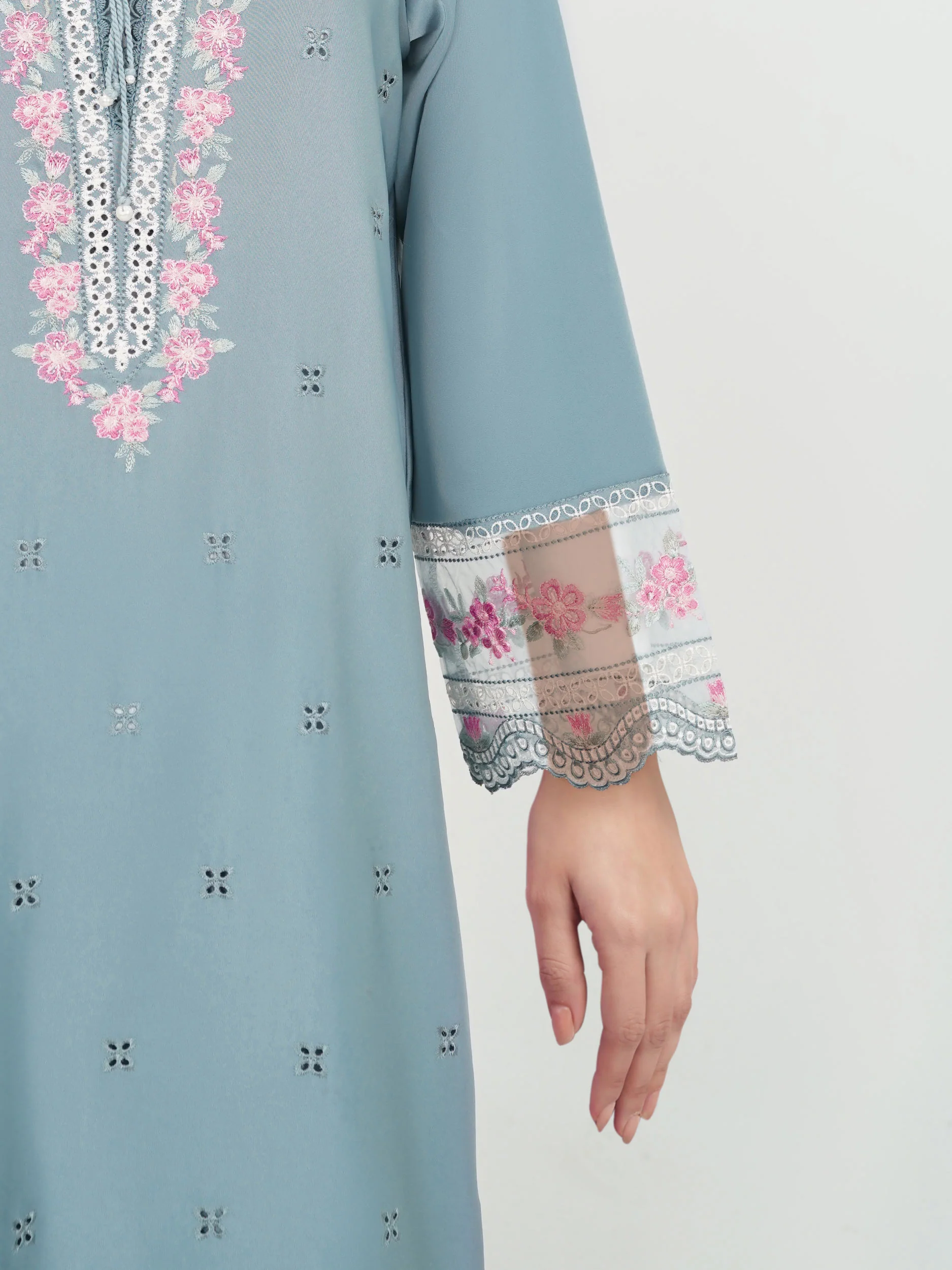 2 Piece Premium Silk Suit- Embroidered (Pret) - Image 5