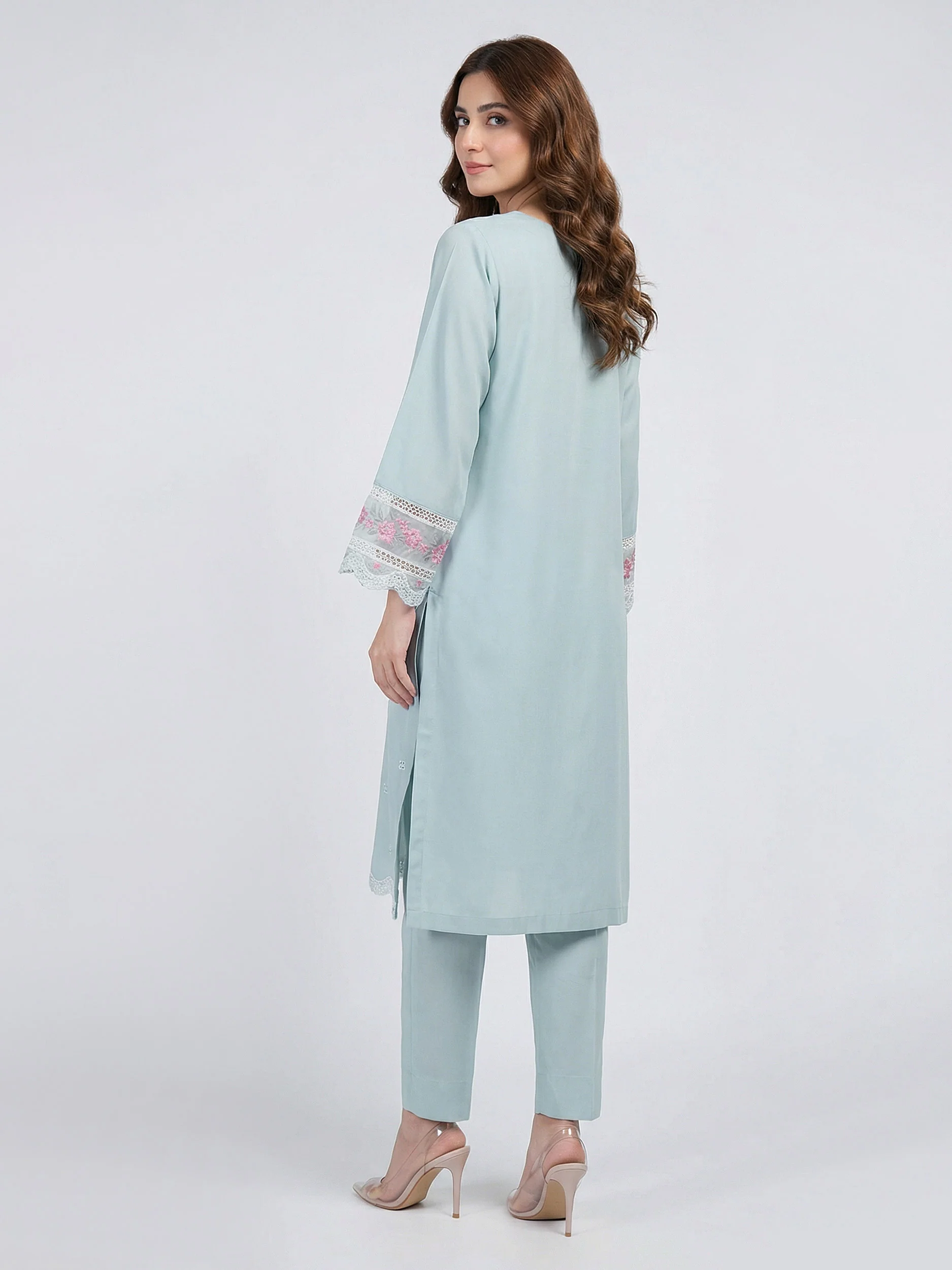 2 Piece Premium Silk Suit- Embroidered (Pret) - Image 2