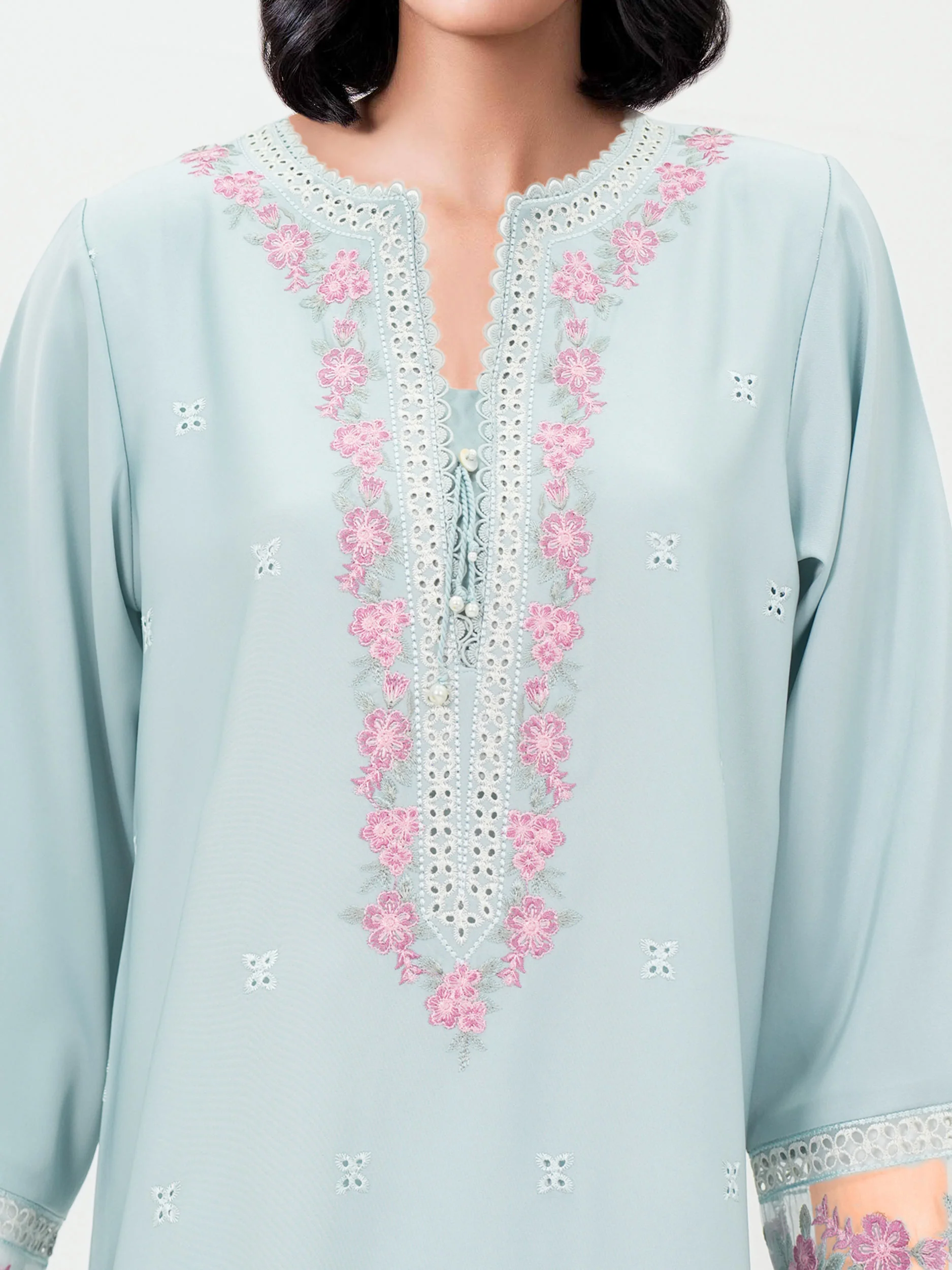 2 Piece Premium Silk Suit- Embroidered (Pret) - Image 3