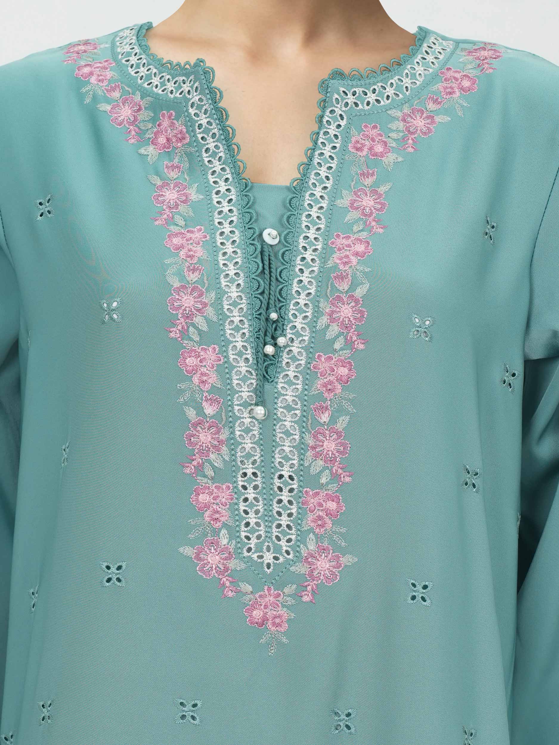 2 Piece Premium Silk Suit- Embroidered (Pret) - Image 4