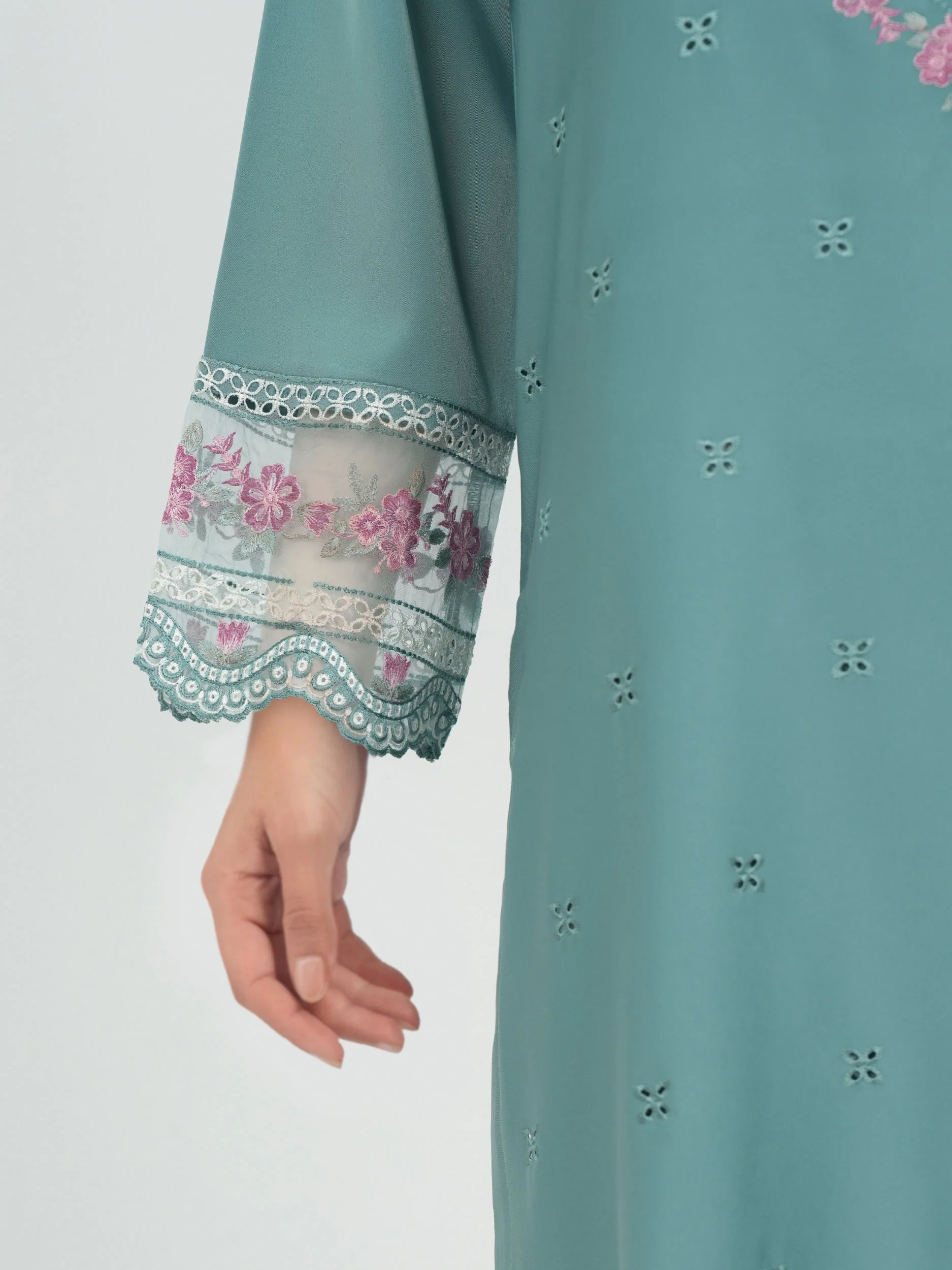 2 Piece Premium Silk Suit- Embroidered (Pret) - Image 5