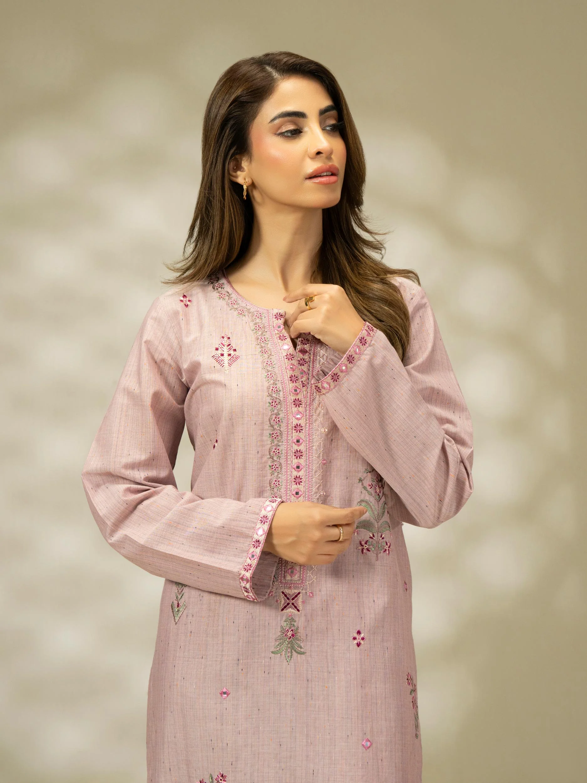 2 Piece  Yarn Dyed Suit-Embroidered (Pret) - Image 2