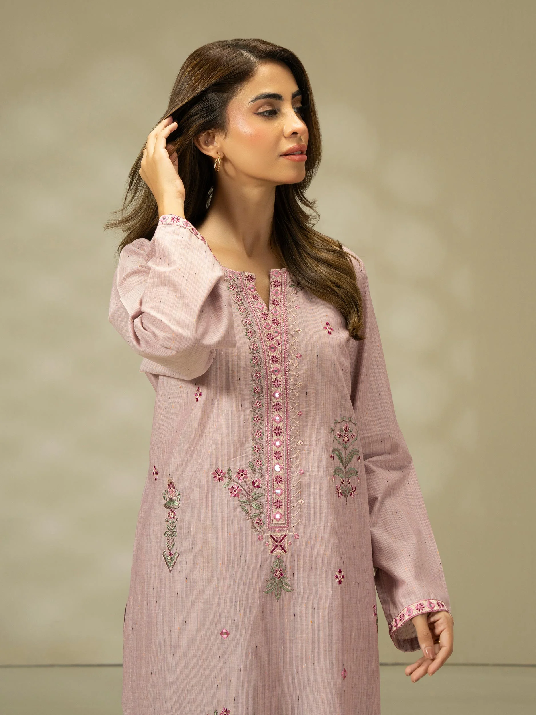 2 Piece  Yarn Dyed Suit-Embroidered (Pret) - Image 5