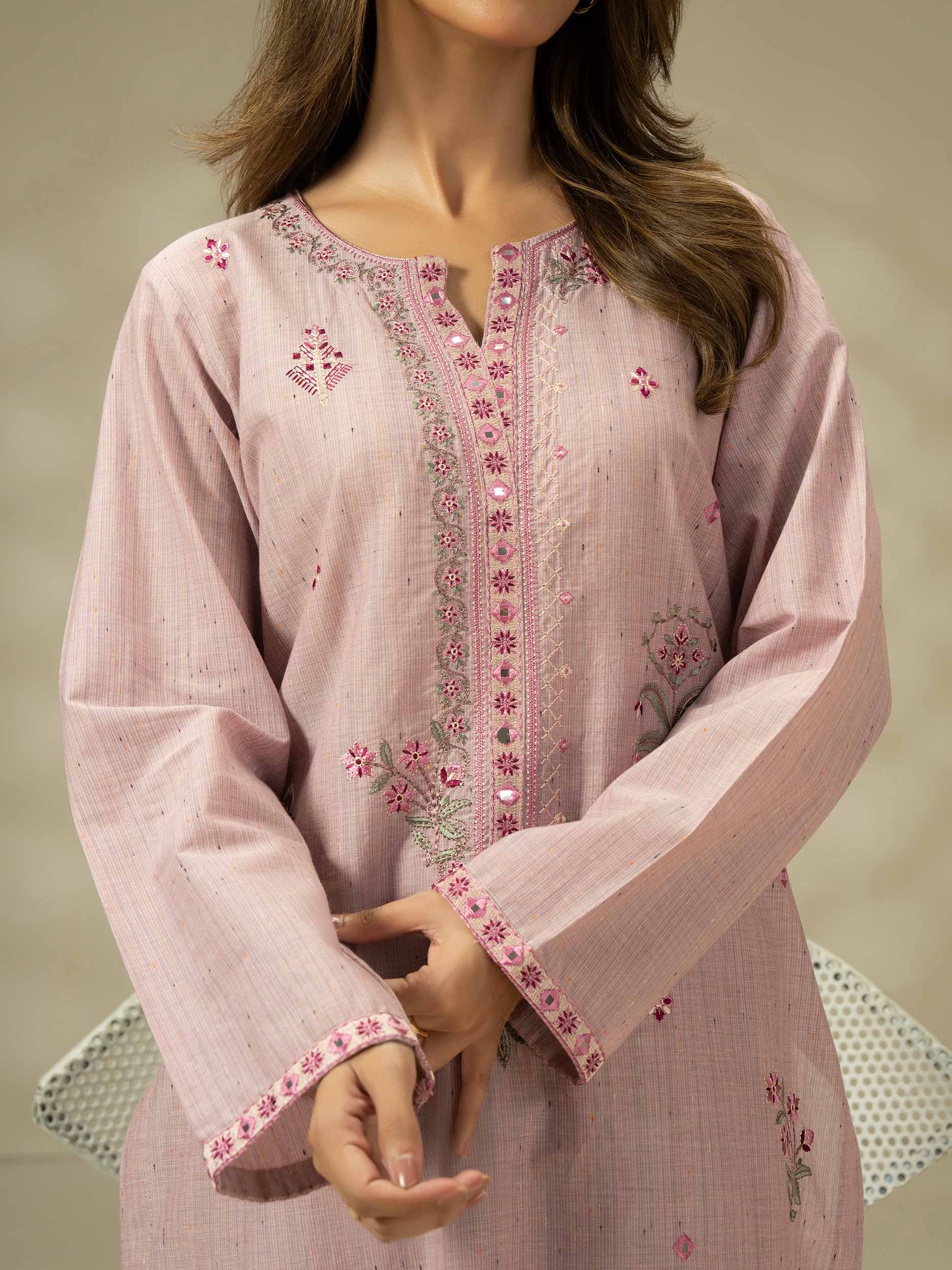 2 Piece  Yarn Dyed Suit-Embroidered (Pret) - Image 6