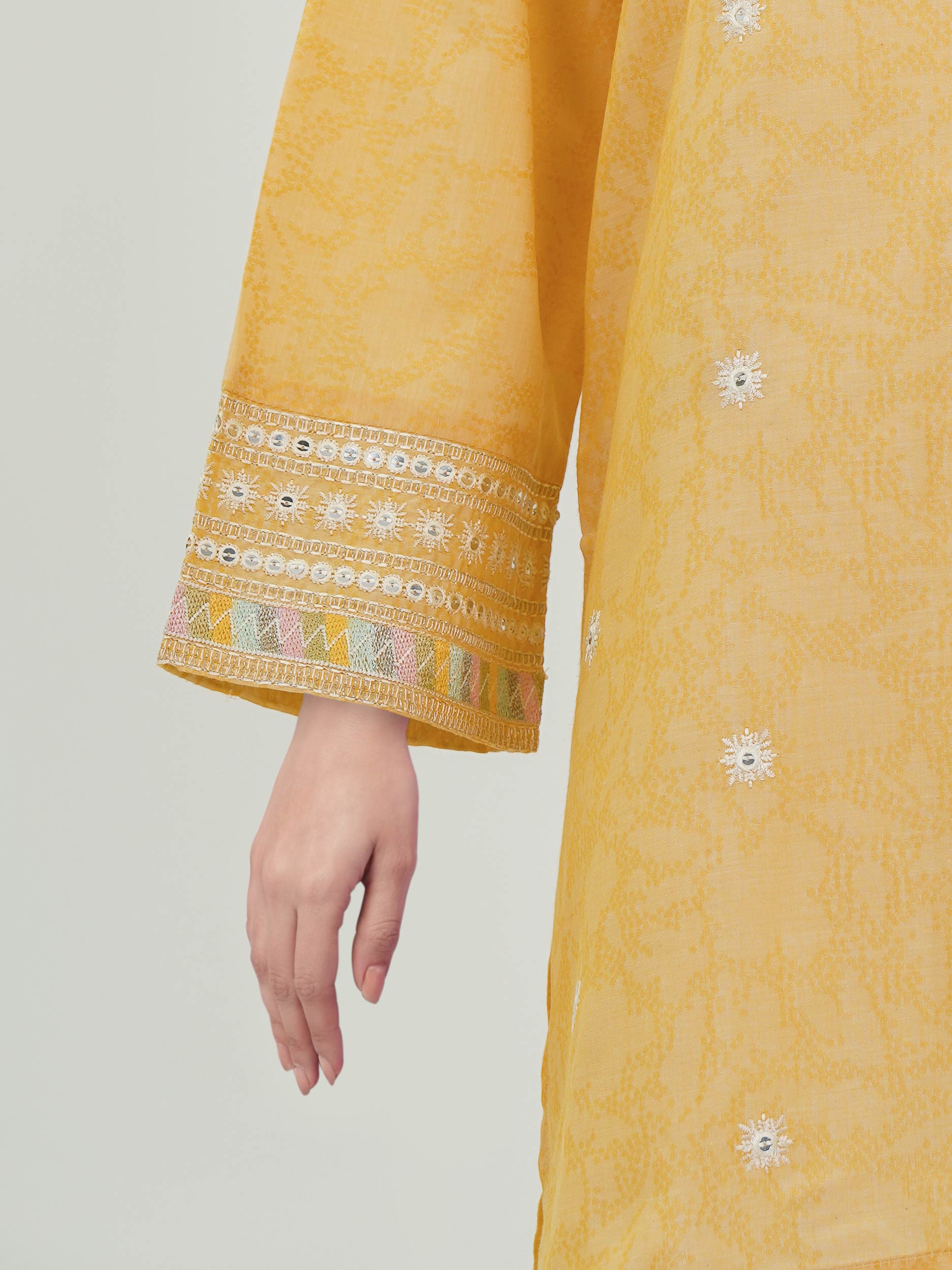 Jacquard Yarn Dyed Kurti- Embroidered (Pret) - Image 5