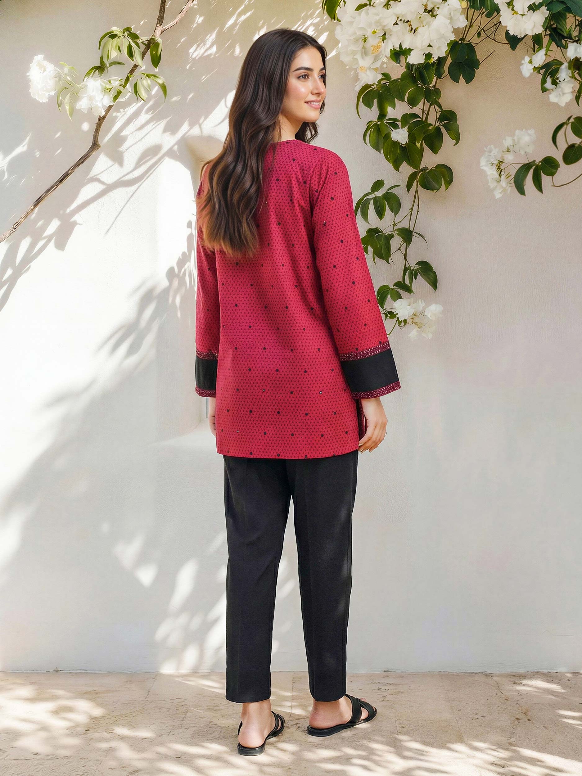 Cambric Kurti- Embroidered (Pret) - Image 3