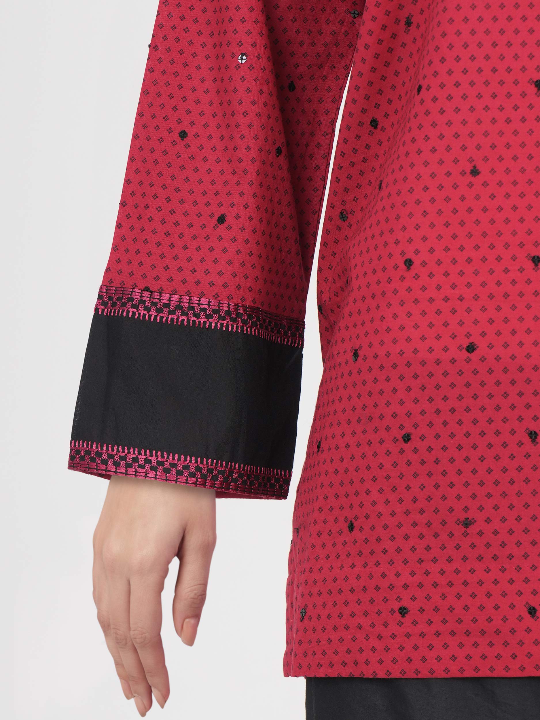 Cambric Kurti- Embroidered (Pret) - Image 5