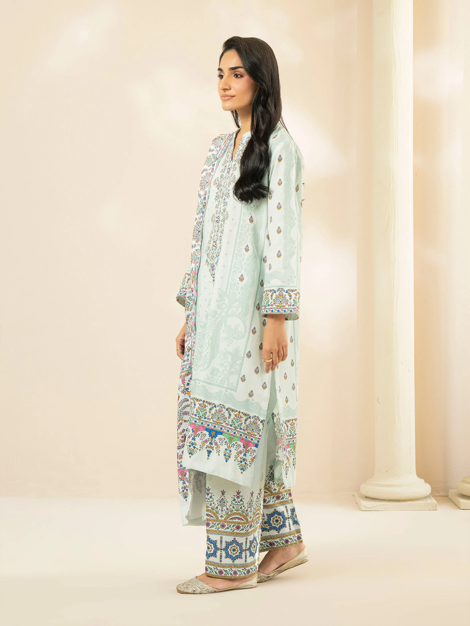 3-Piece Slub Khaddar Suit (Pret) - Image 3