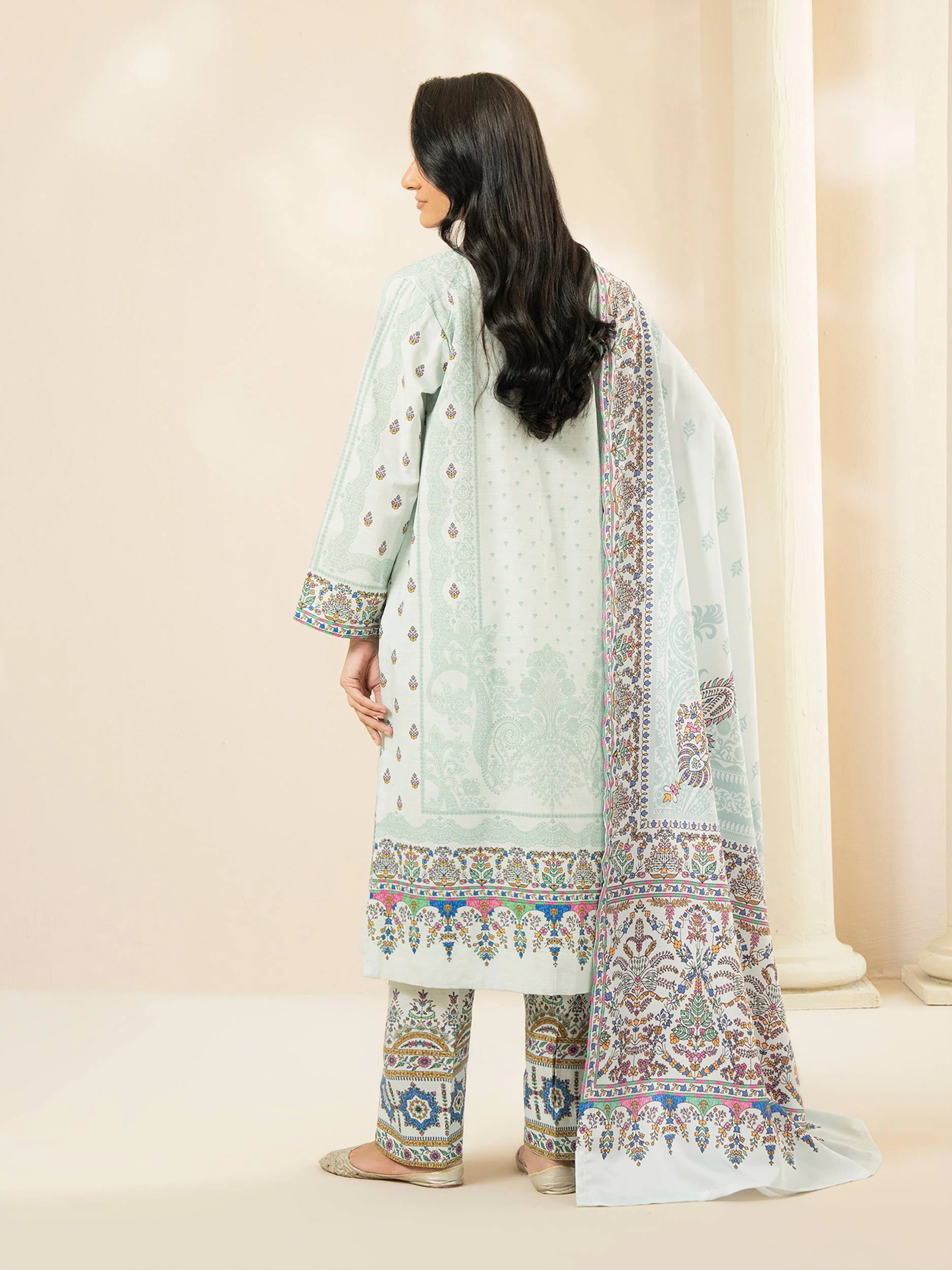 3-Piece Slub Khaddar Suit (Pret) - Image 4