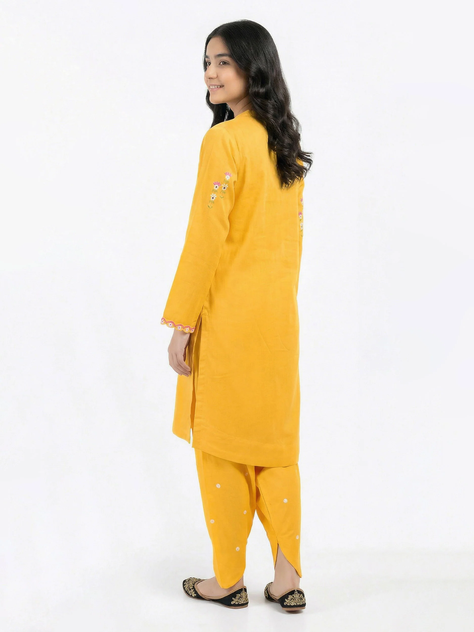 2 Piece Dobby Suit- Embroidered (Pret) - Image 2