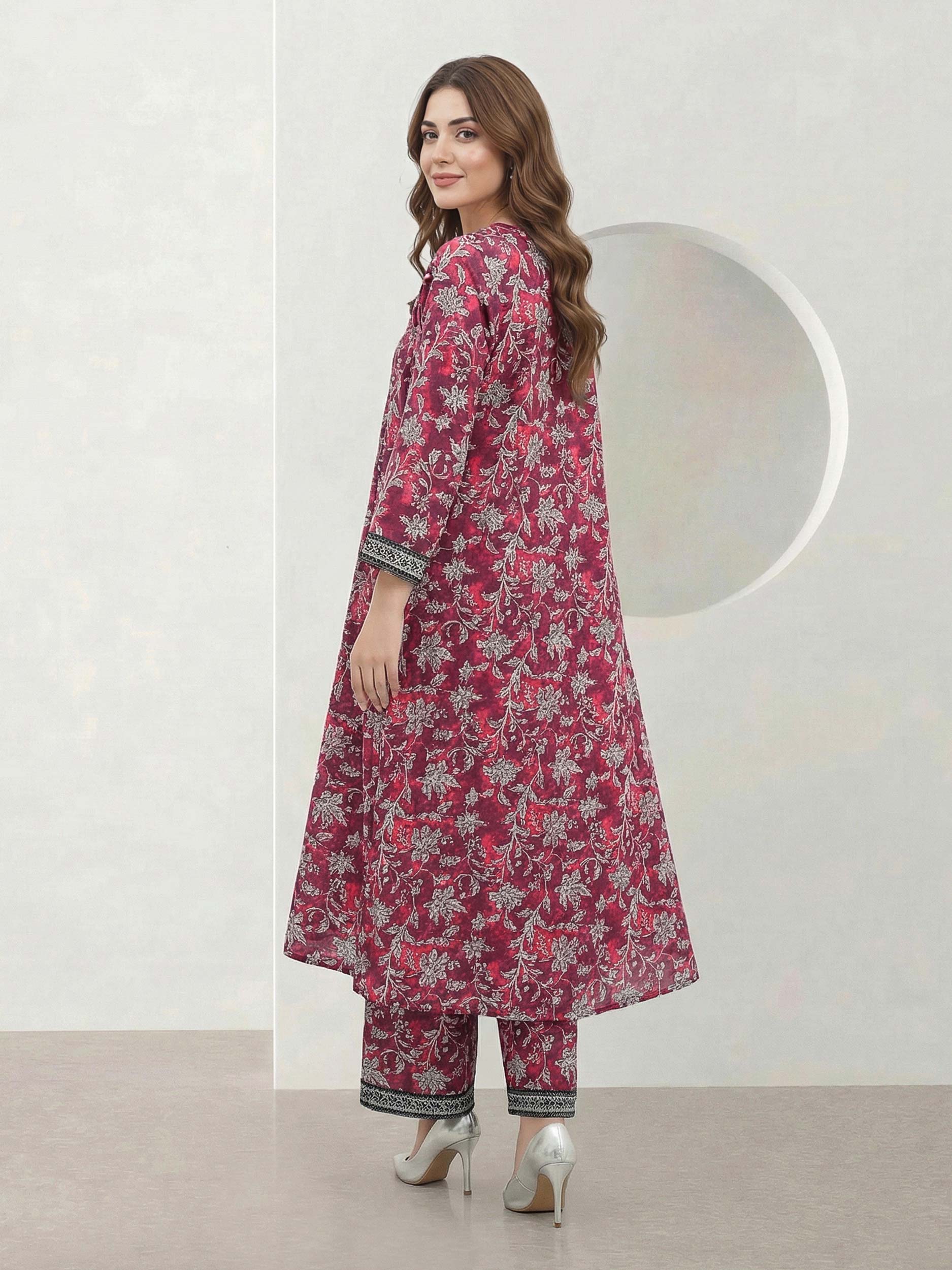 2 Piece Viscose Slub Suit (Pret) - Image 3