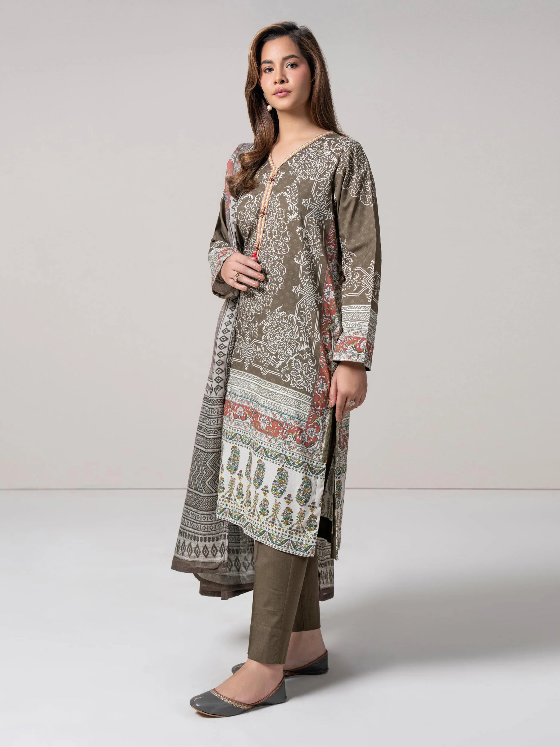 3 Piece Cotton Suit (Pret) - Image 2
