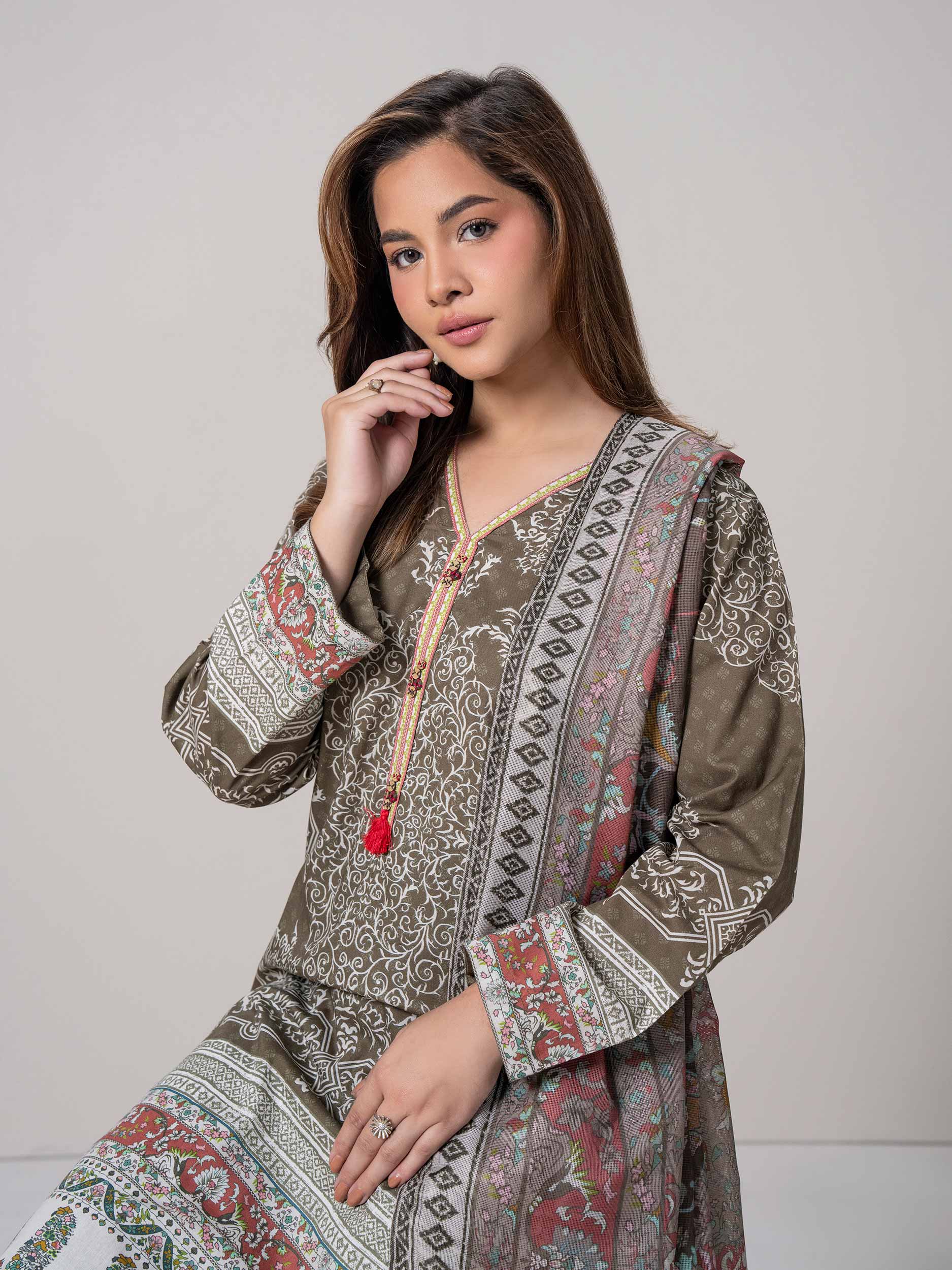 3 Piece Cotton Suit (Pret) - Image 5