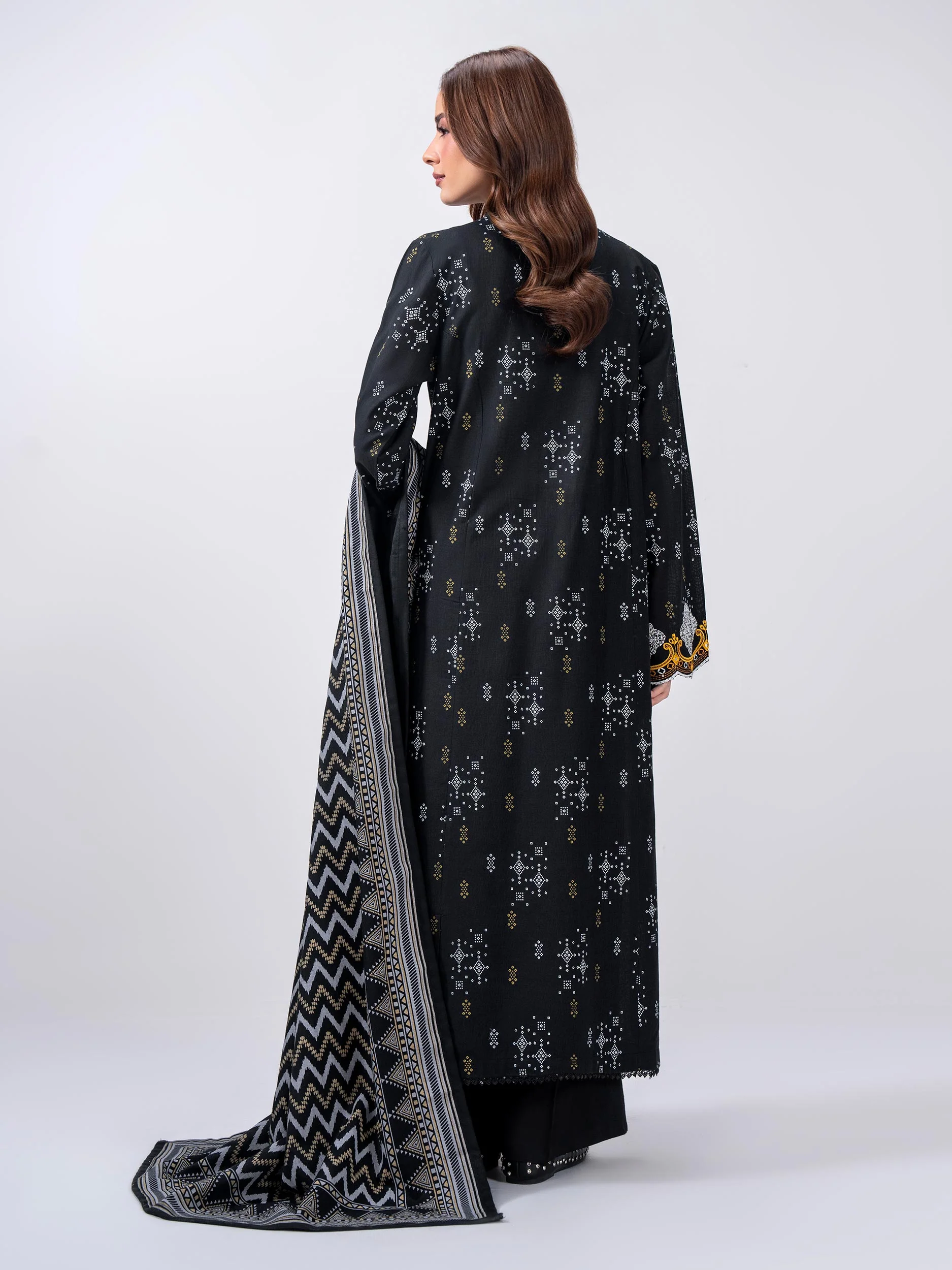 2 Piece Slub Khaddar Suit- Embroidered (Pret) - Image 3