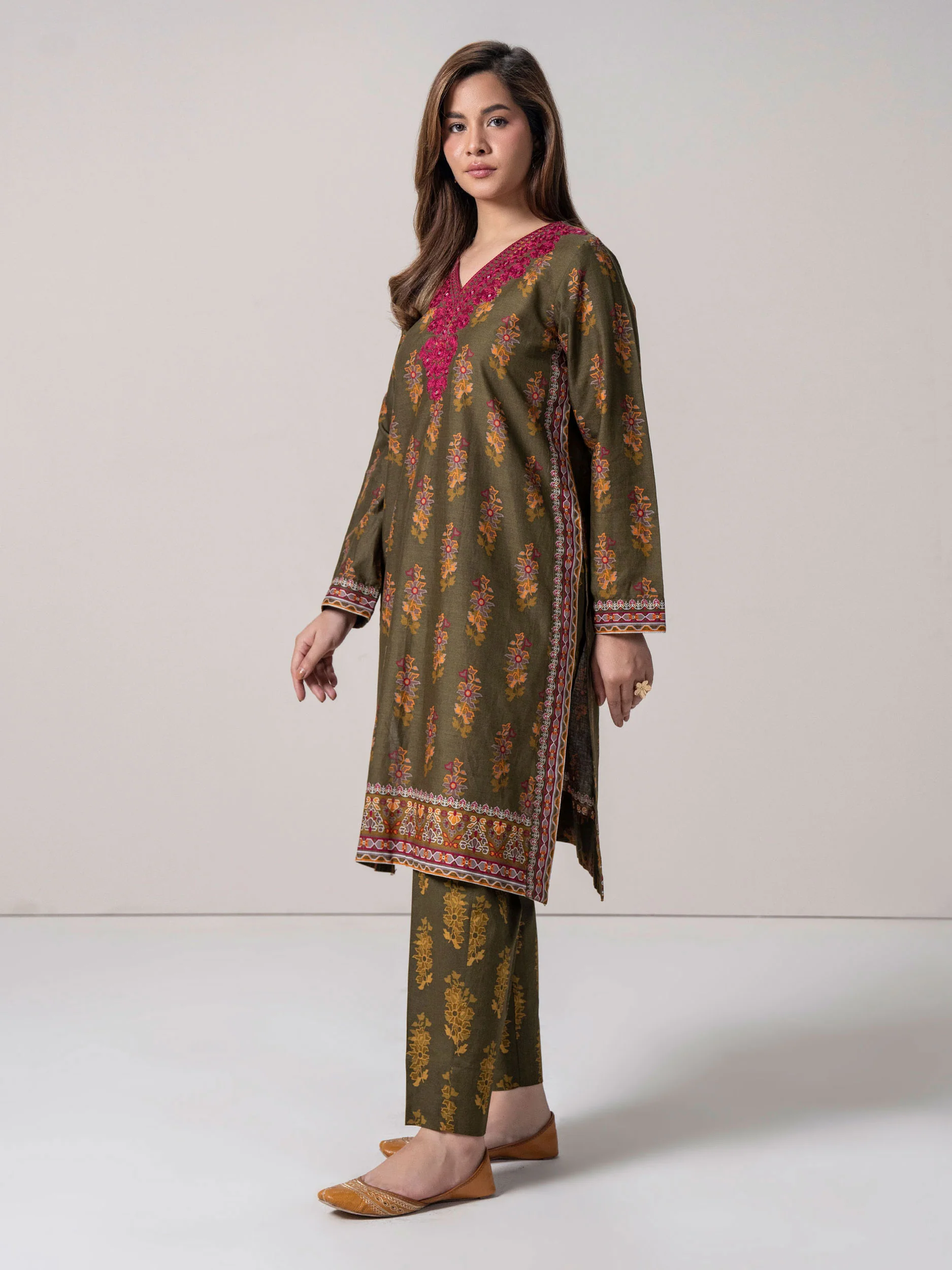 2-Piece Cotton Suit-Embroidered (Pret) - Image 3