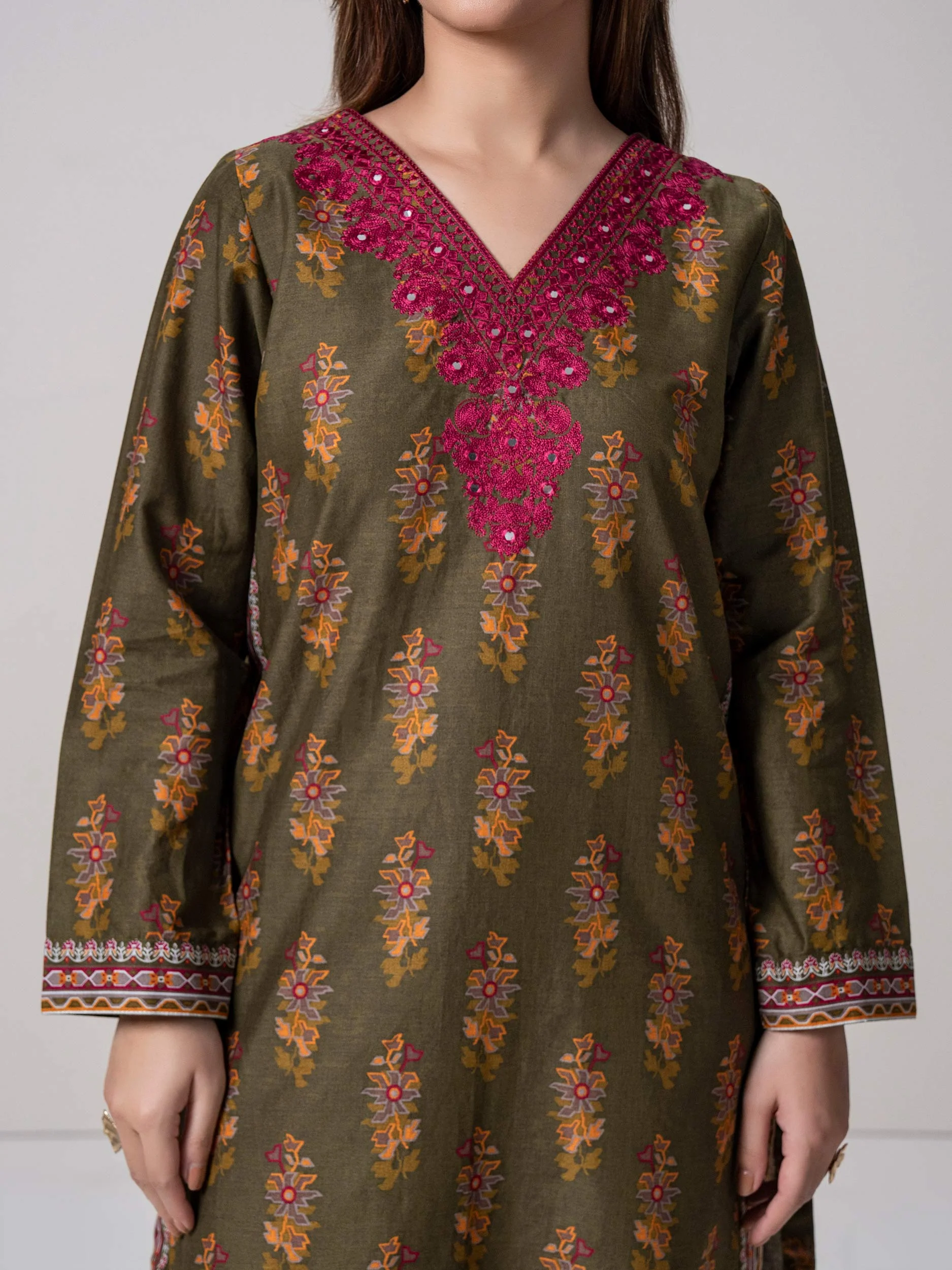 2-Piece Cotton Suit-Embroidered (Pret) - Image 5
