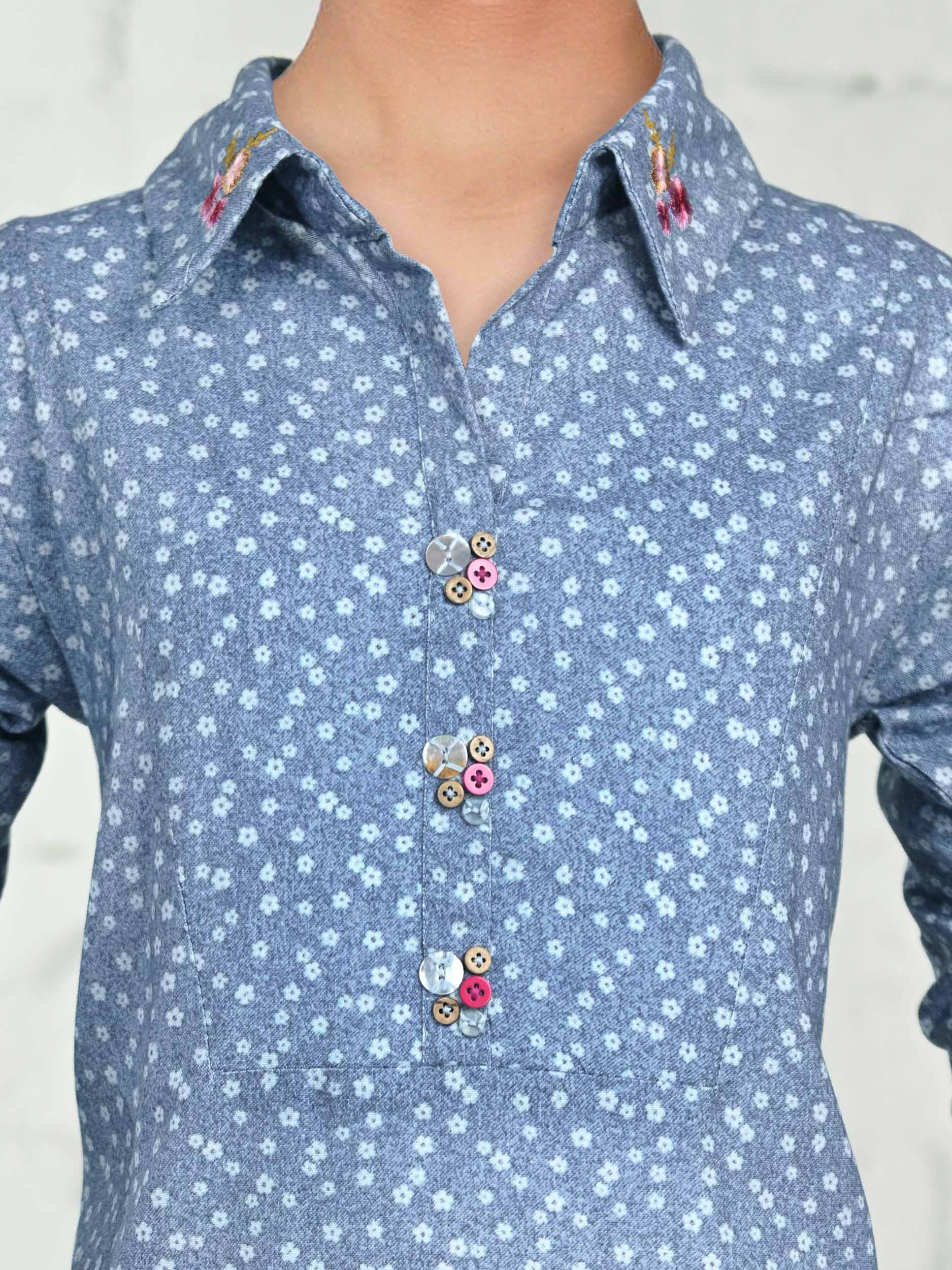 2 Piece Khaddar Suit- Embroidered (Pret) - Image 3