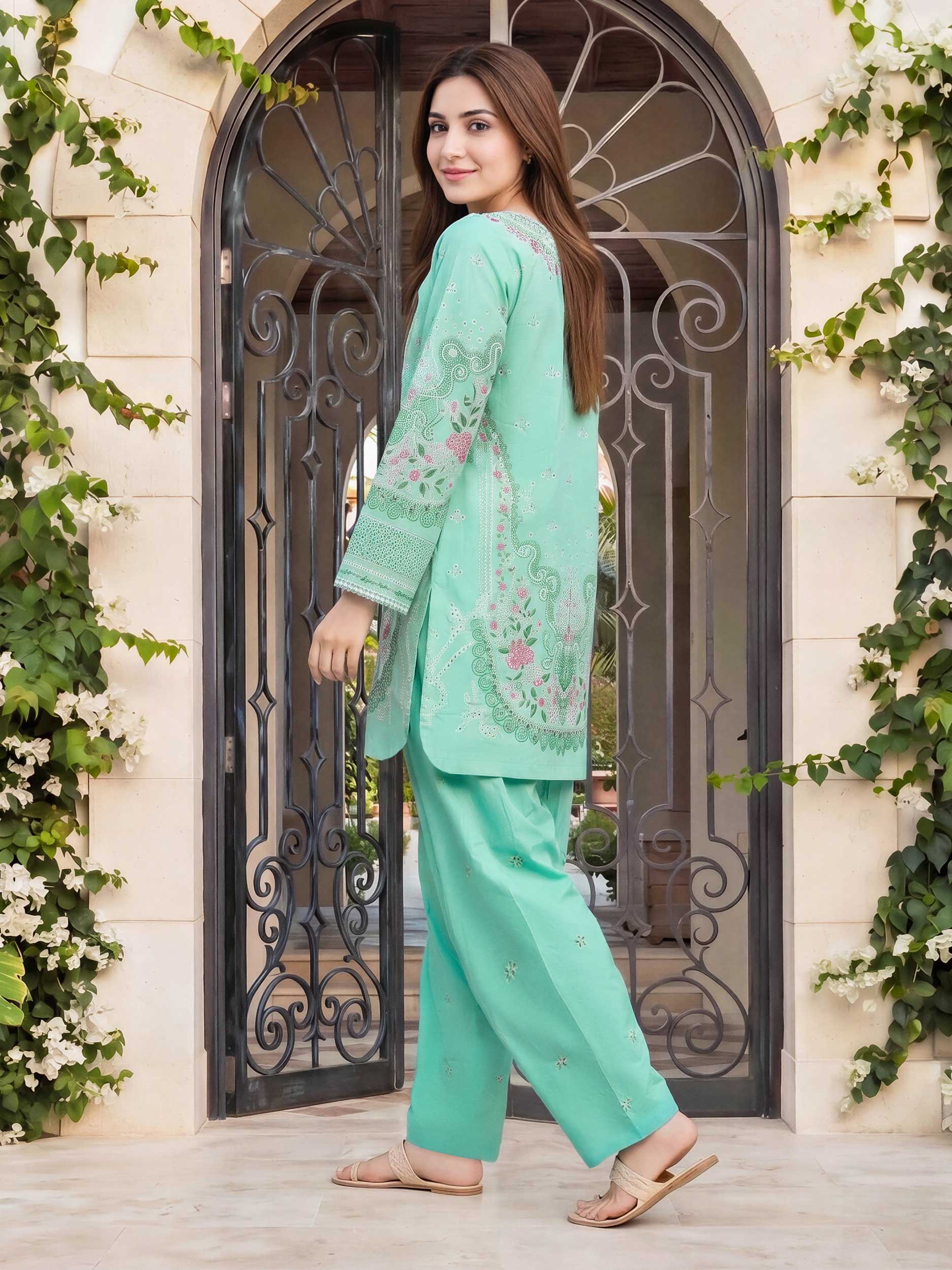 2 Piece Lawn Slub Suit (Pret) - Image 3