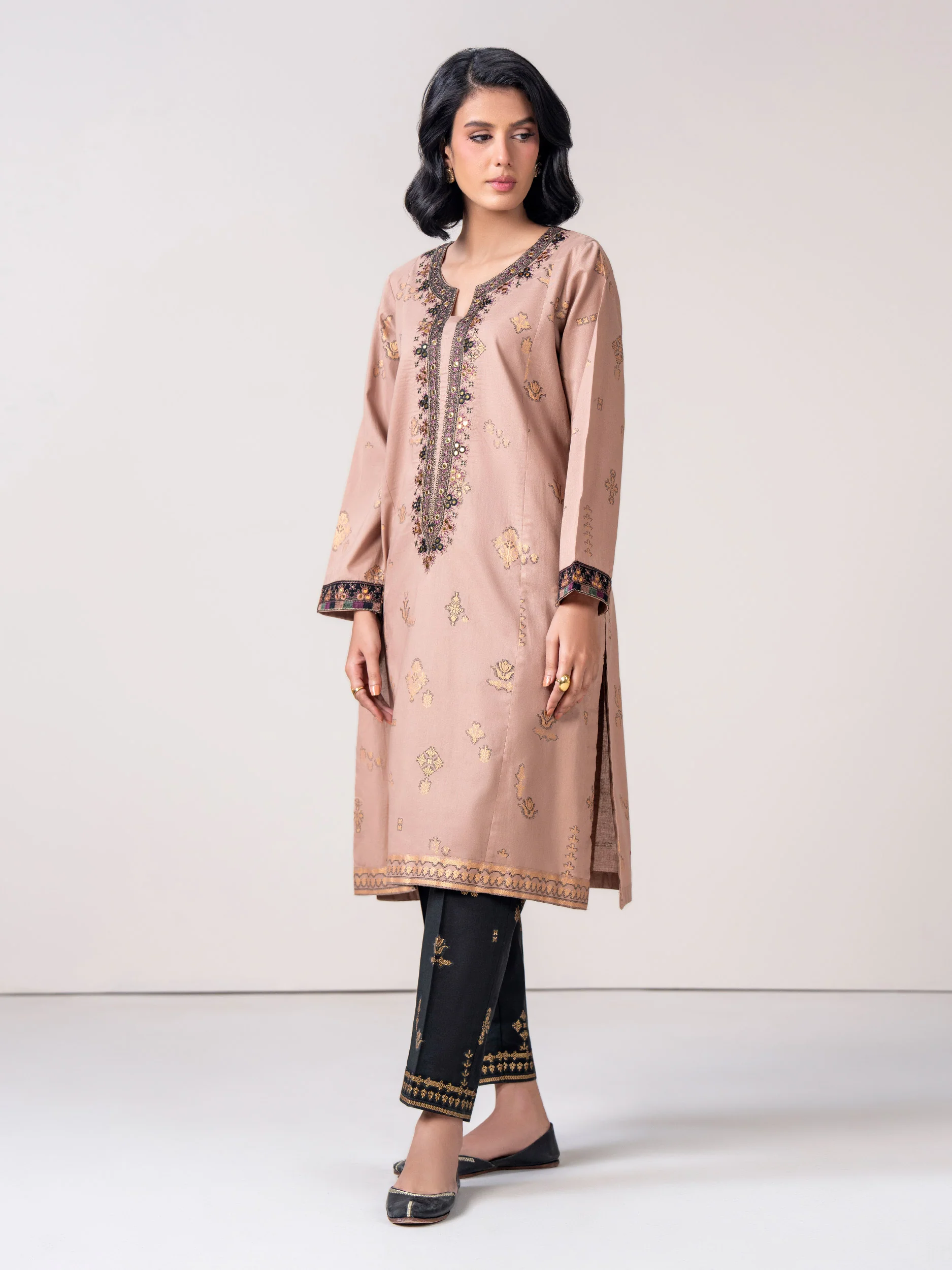 2 Piece Khaddar Suit- Embroidered (Pret) - Image 2