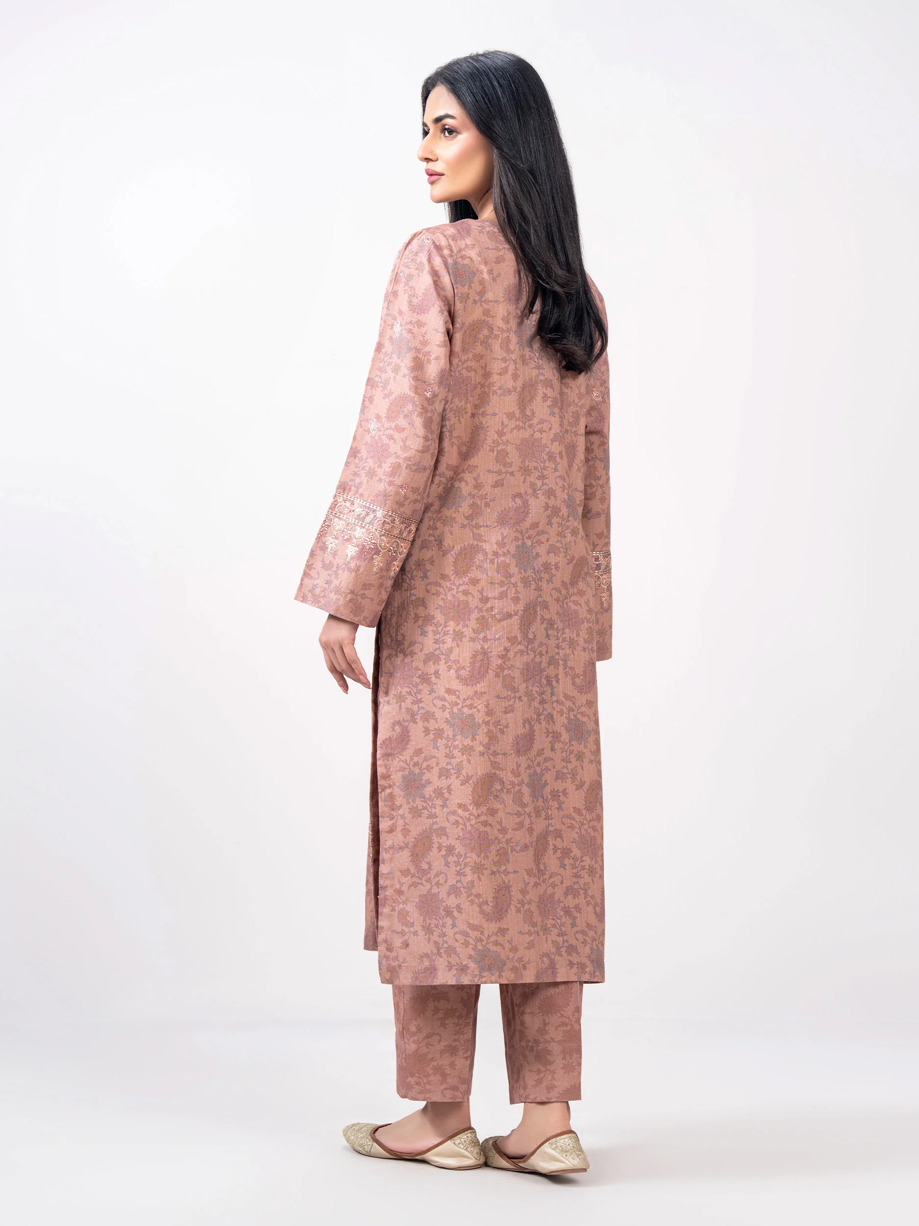 2 Piece Khaddar Suit- Embroidered (Pret) - Image 3
