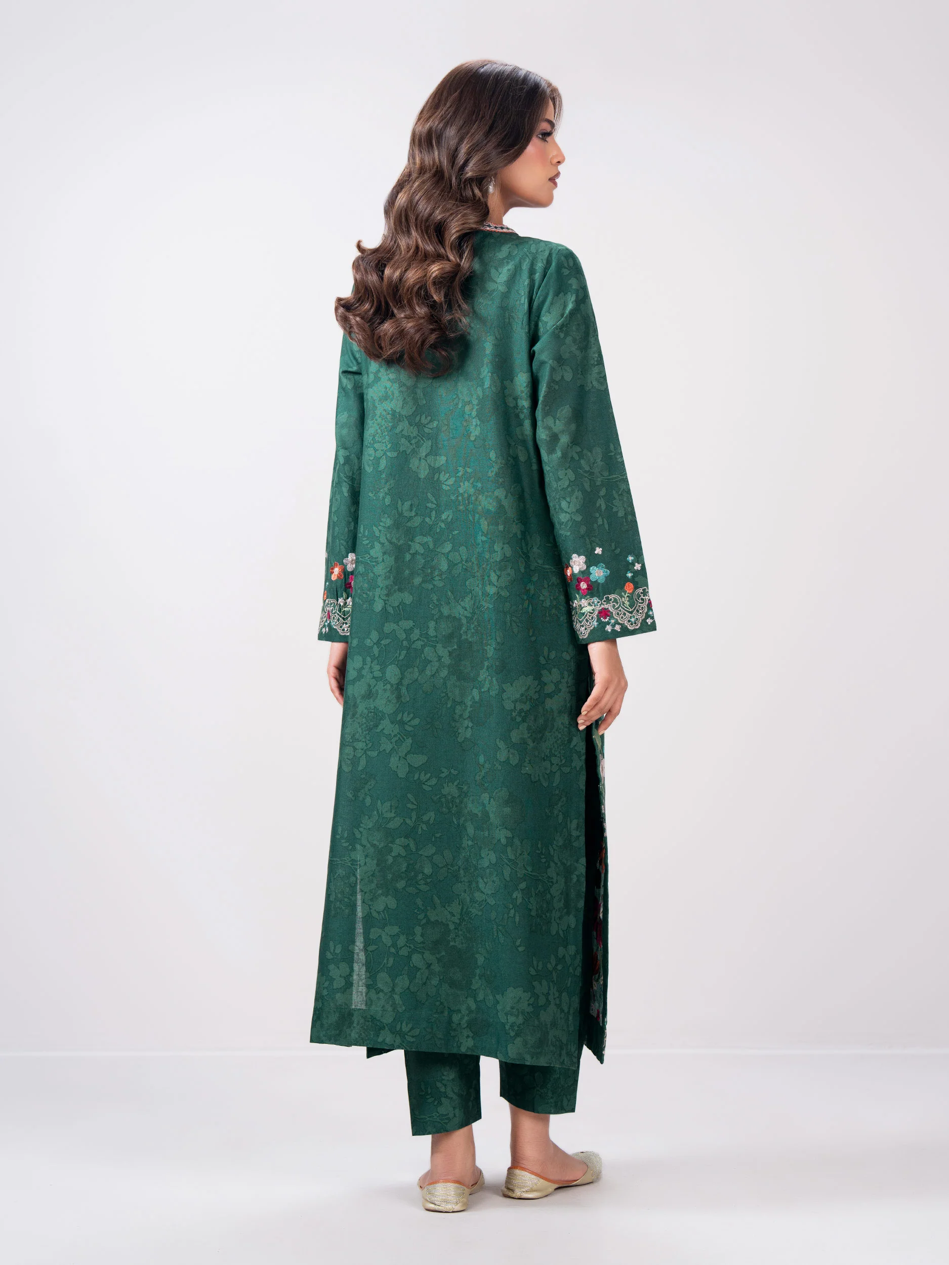 2 Piece Khaddar Suit- Embroidered (Pret) - Image 2