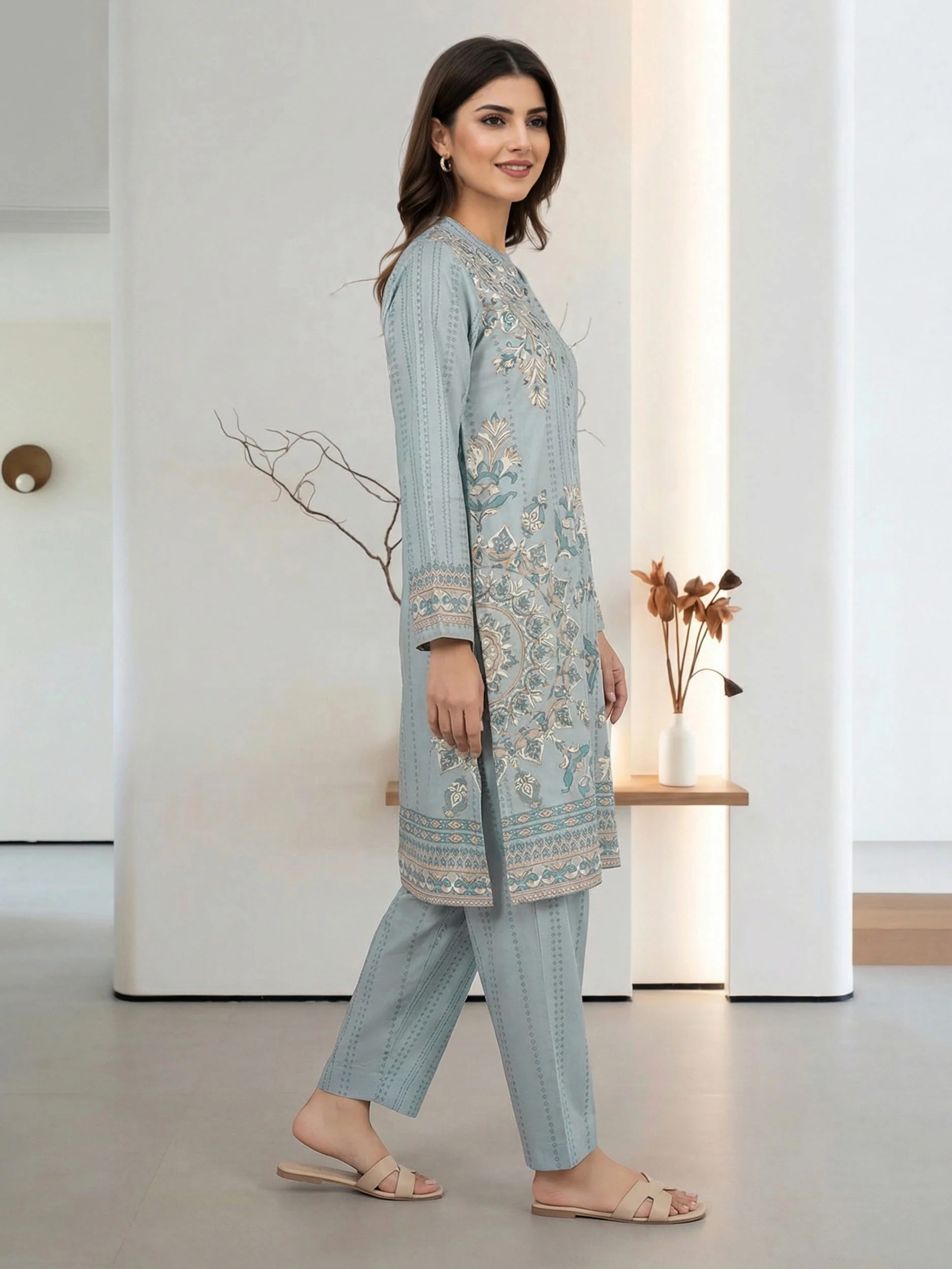 2 Piece Cambric Suit (Pret) - Image 2