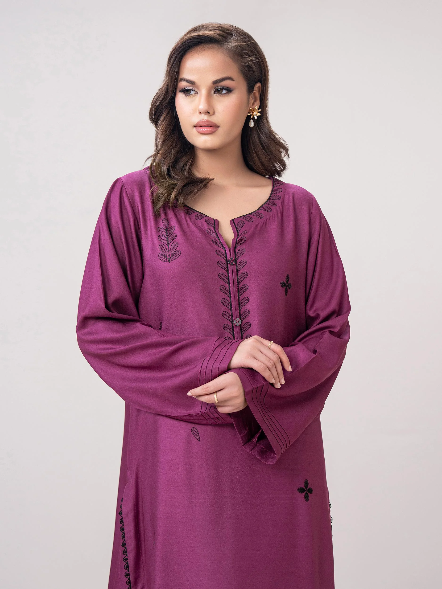 Khaddar Shirt- Embroidered (Pret) - Image 6