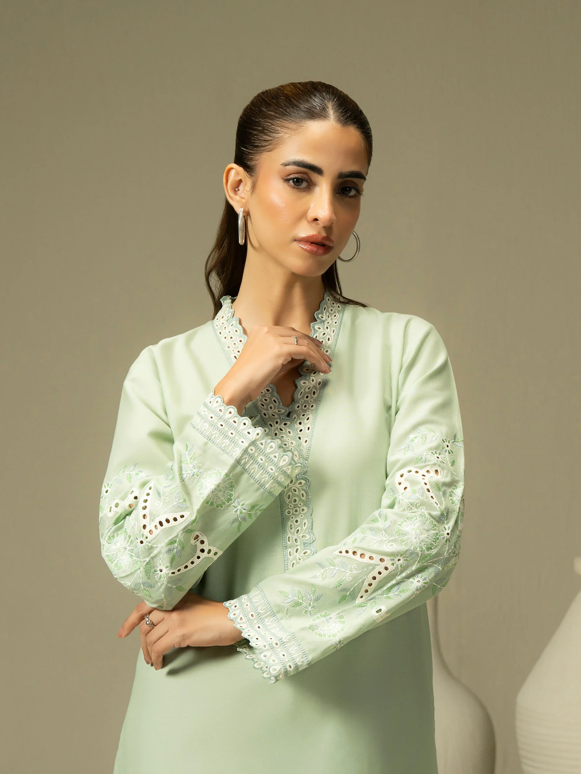 Khaddar Shirt-Embroidered (Pret) - Image 2