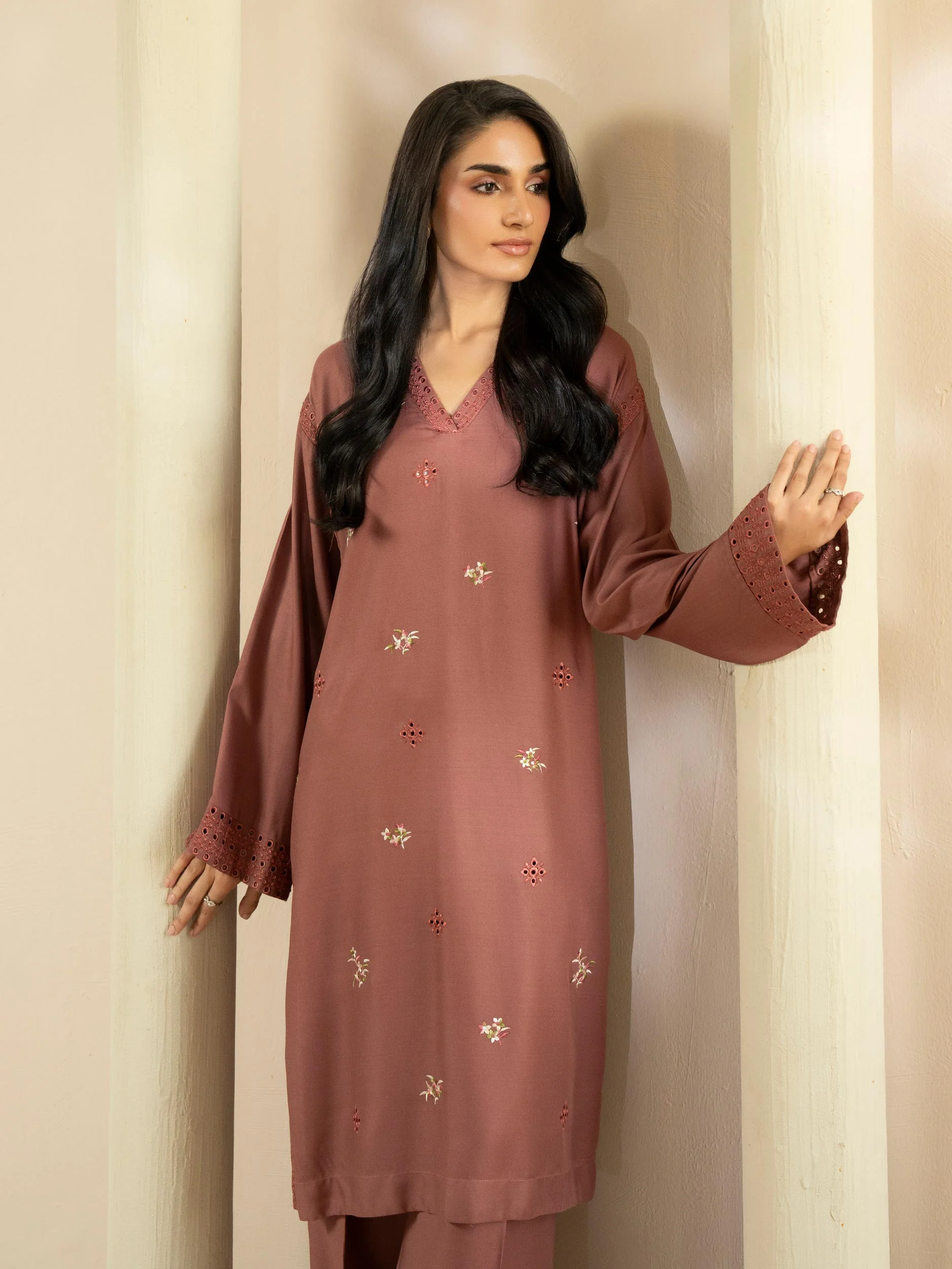 2 Piece Crepe Suit-Embroidered (Pret) - Image 5
