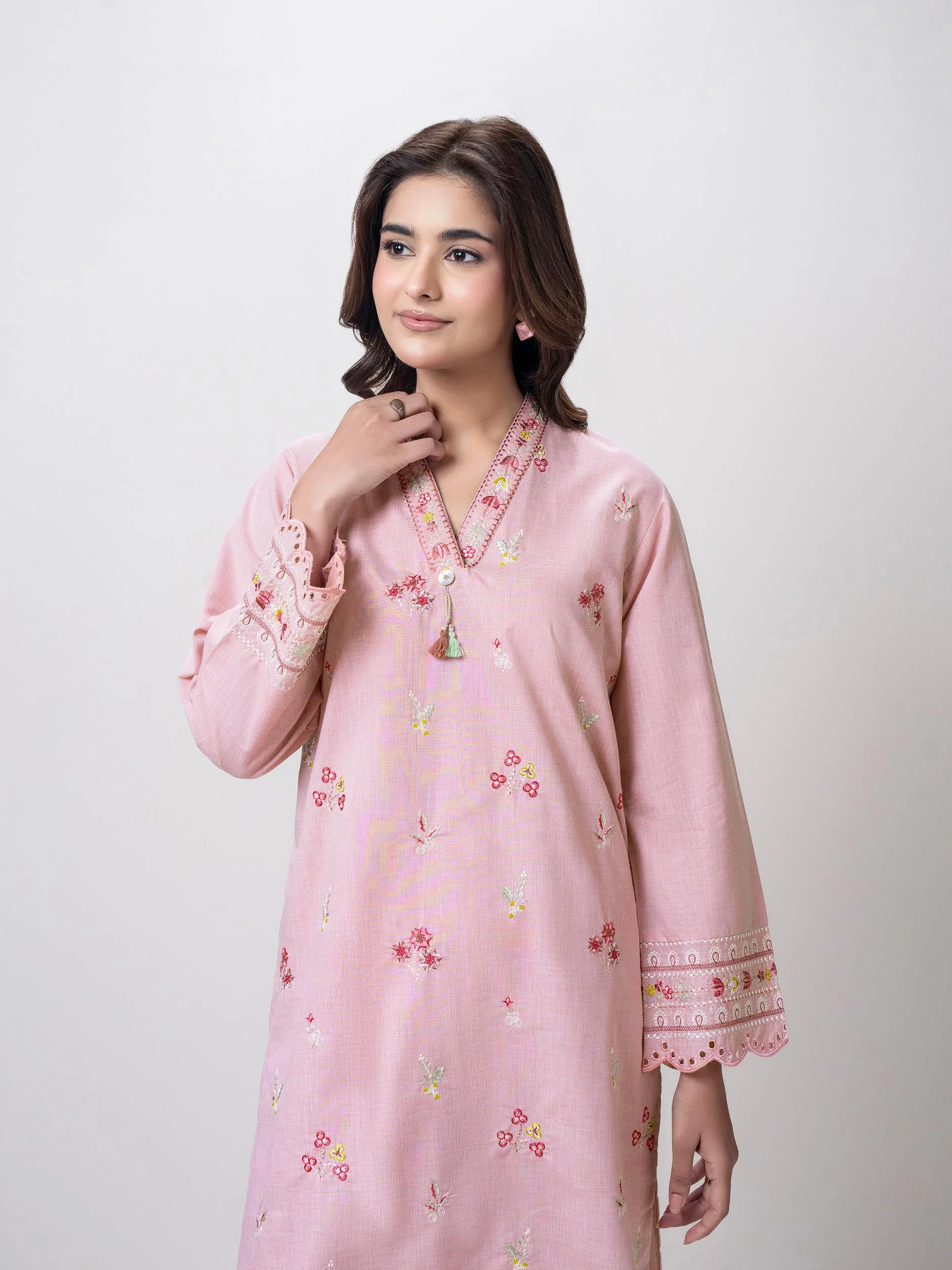 2 Piece Yarn Dyed Suit-Embroidered  (Pret) - Image 4