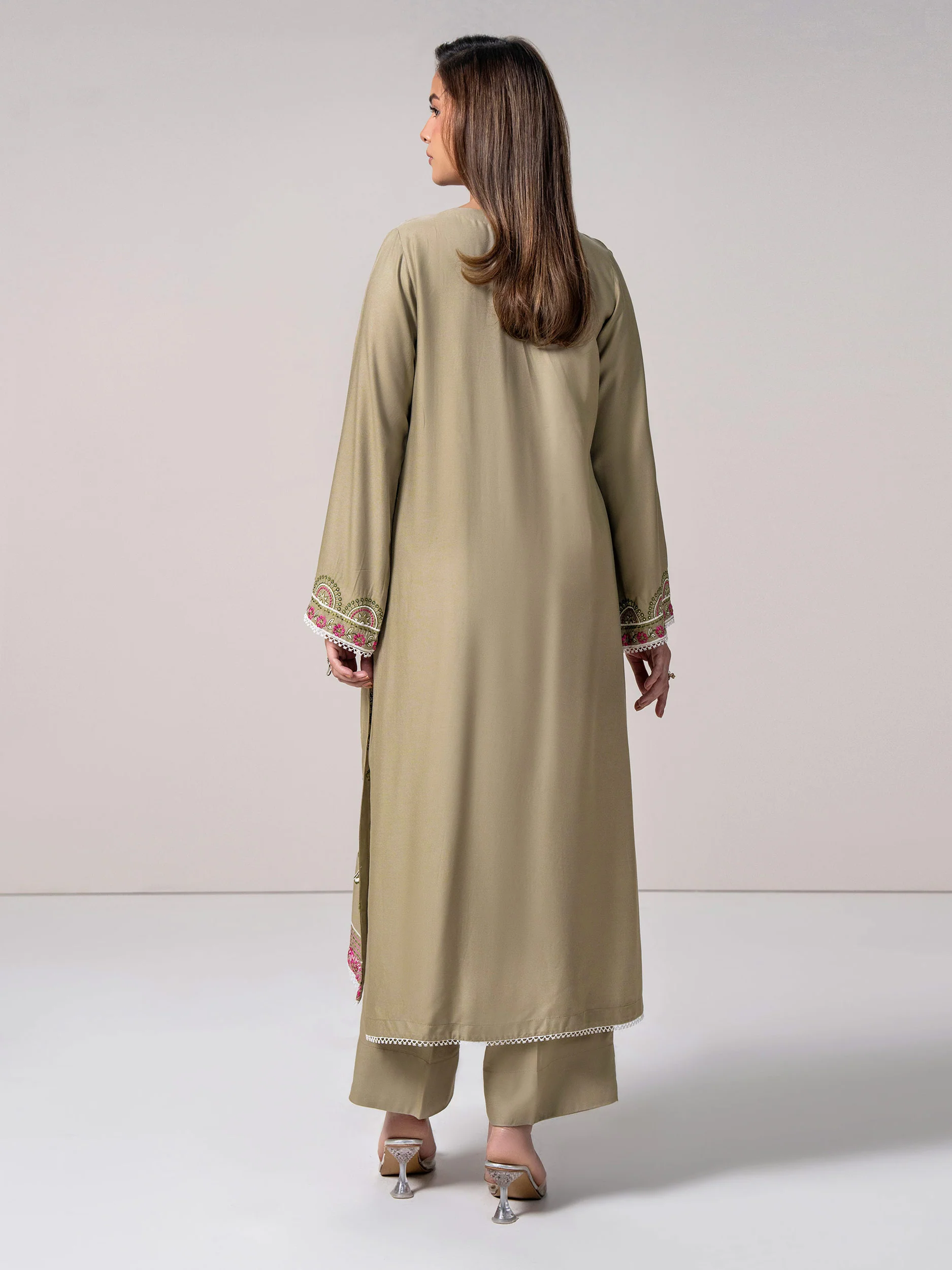 2 Piece Crepe Suit- Embroidered (Pret) - Image 4