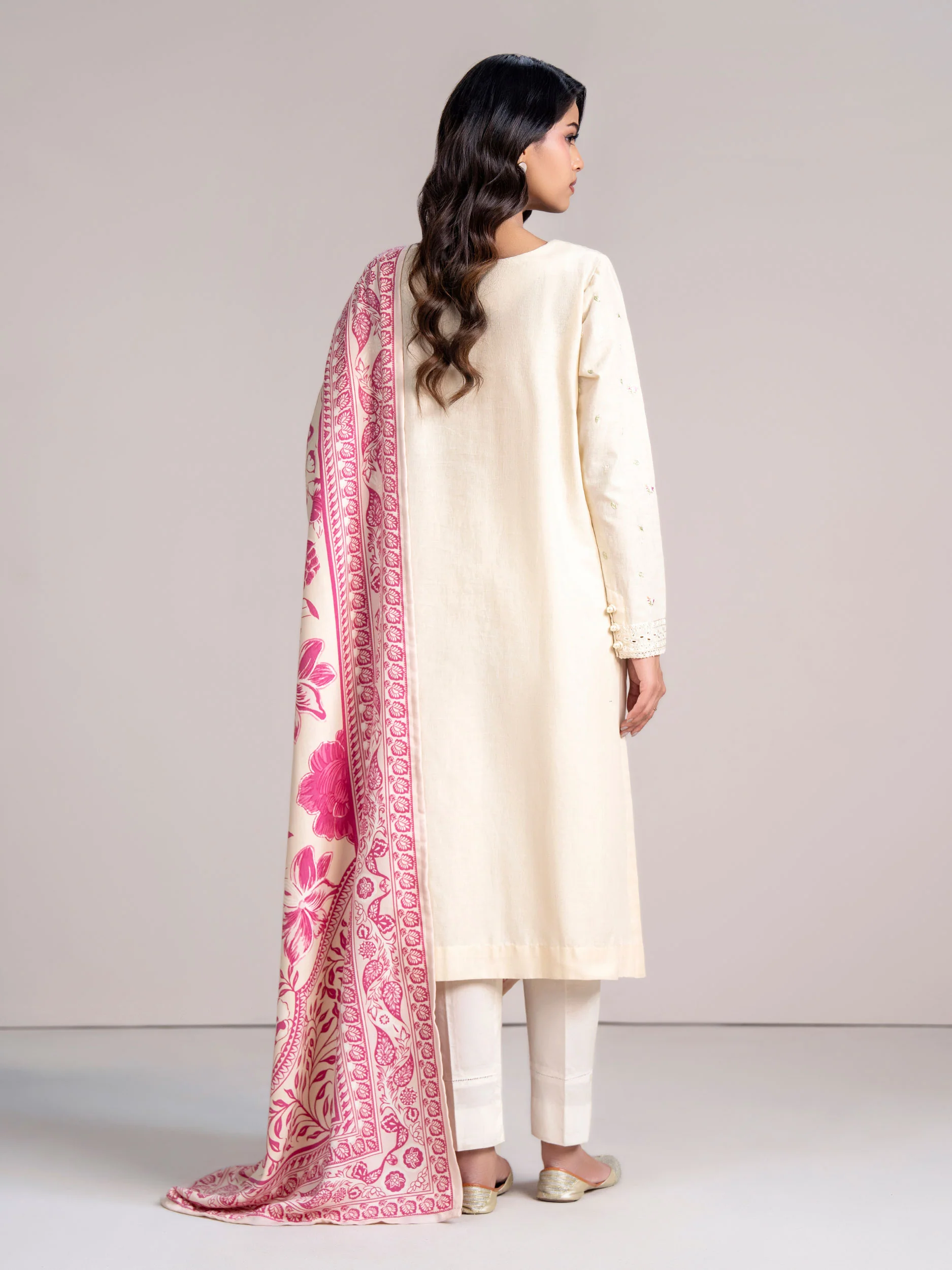 2-Piece Khaddar Suit- Embroidered (Pret) - Image 3