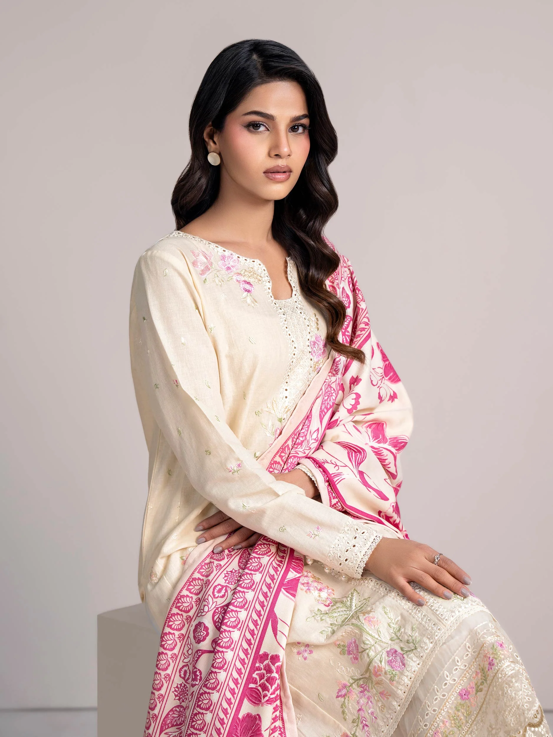 2-Piece Khaddar Suit- Embroidered (Pret) - Image 6