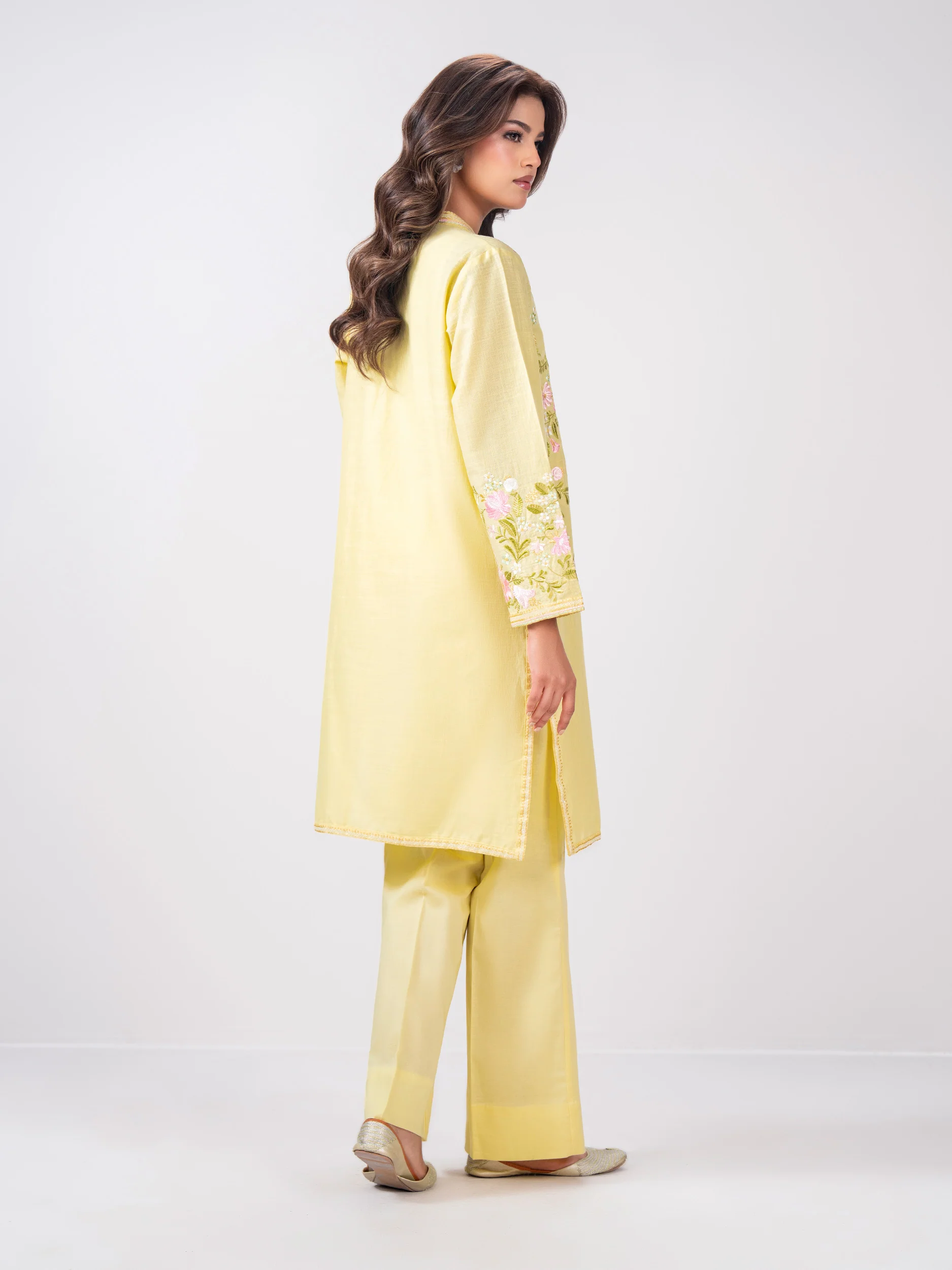 2 Piece Slub Khaddar Suit- Embroidered (Pret) - Image 3