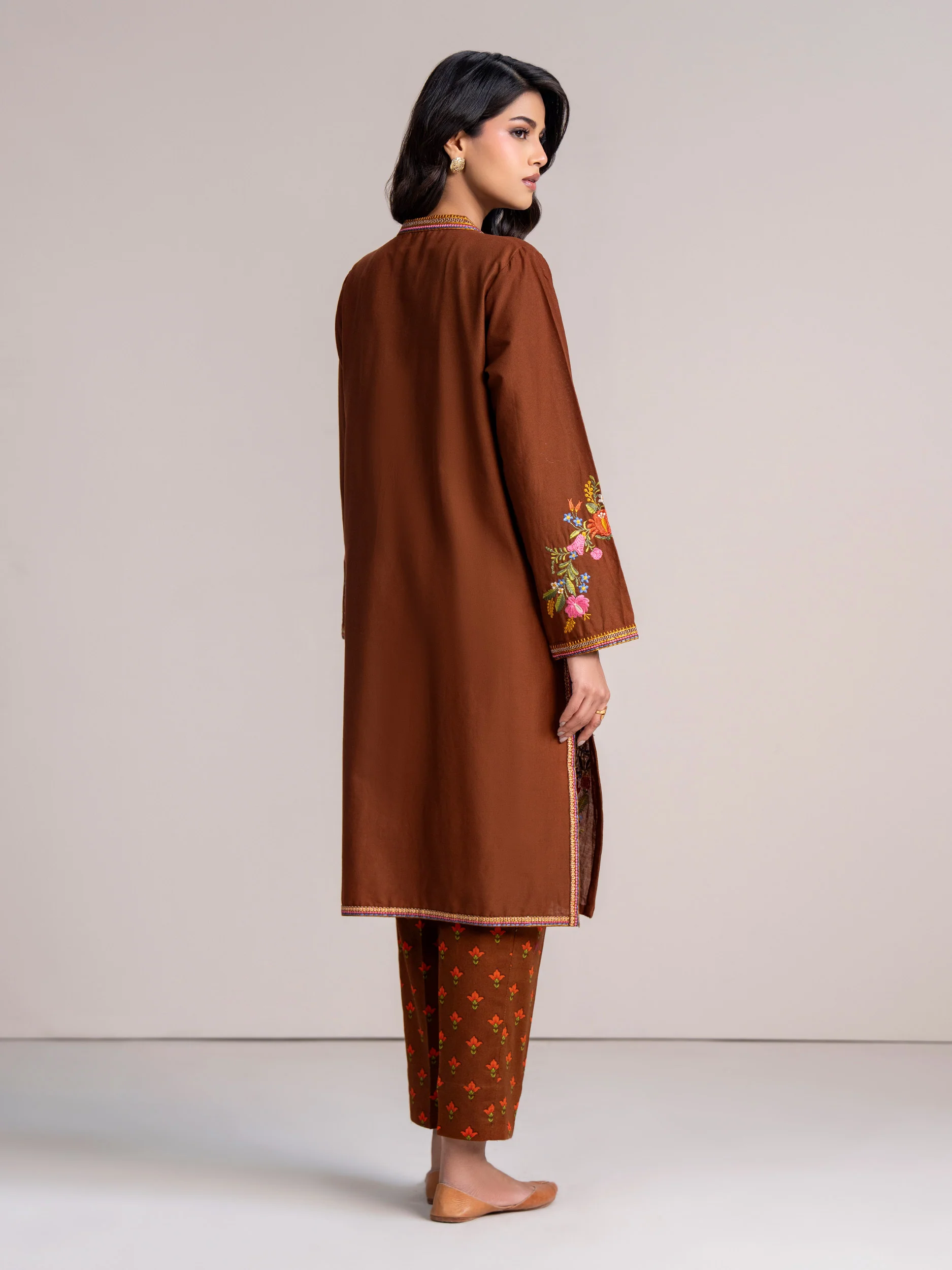 2-Piece Khaddar Suit-Embroidered (Pret) - Image 3