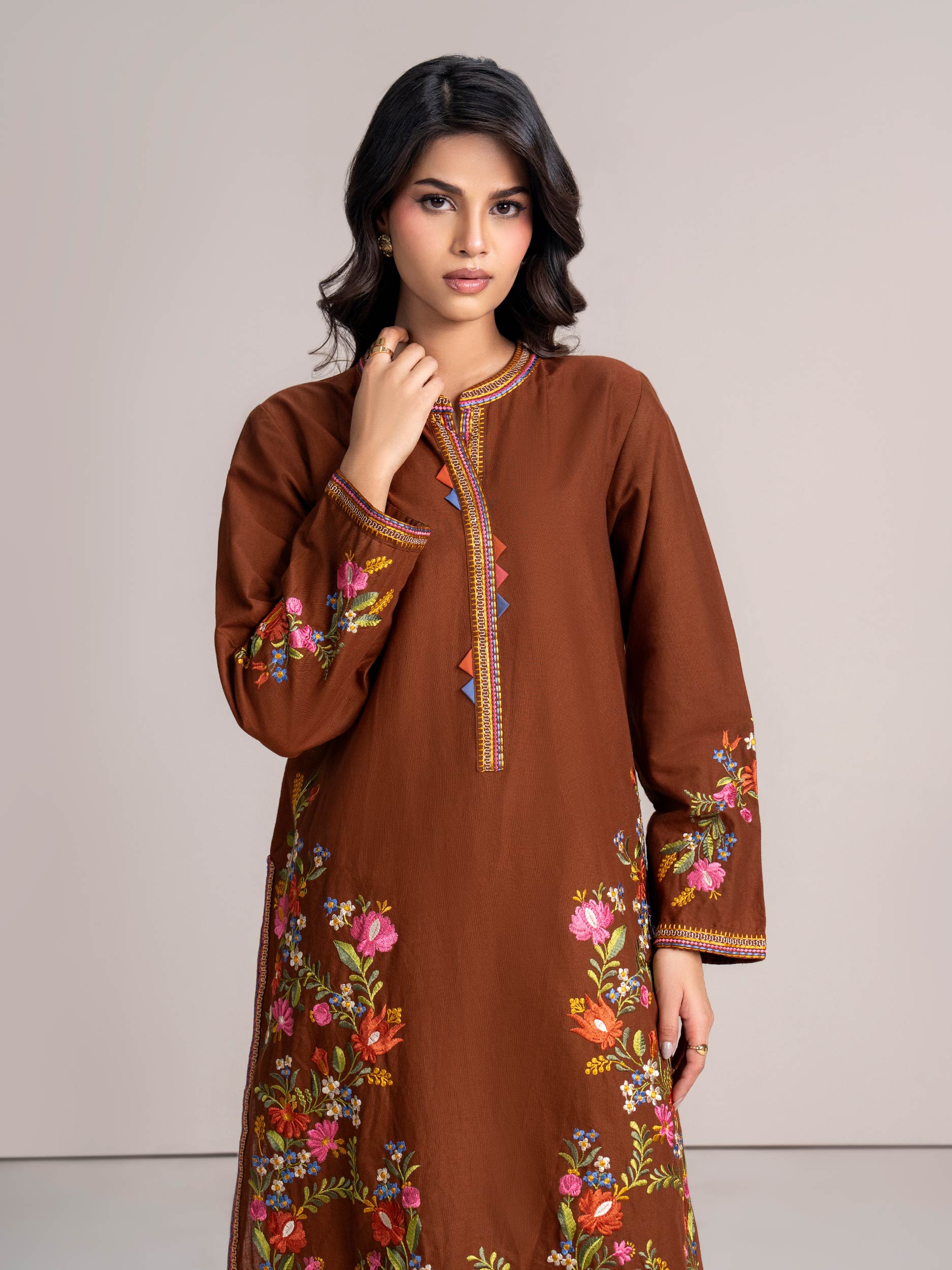 2-Piece Khaddar Suit-Embroidered (Pret) - Image 4
