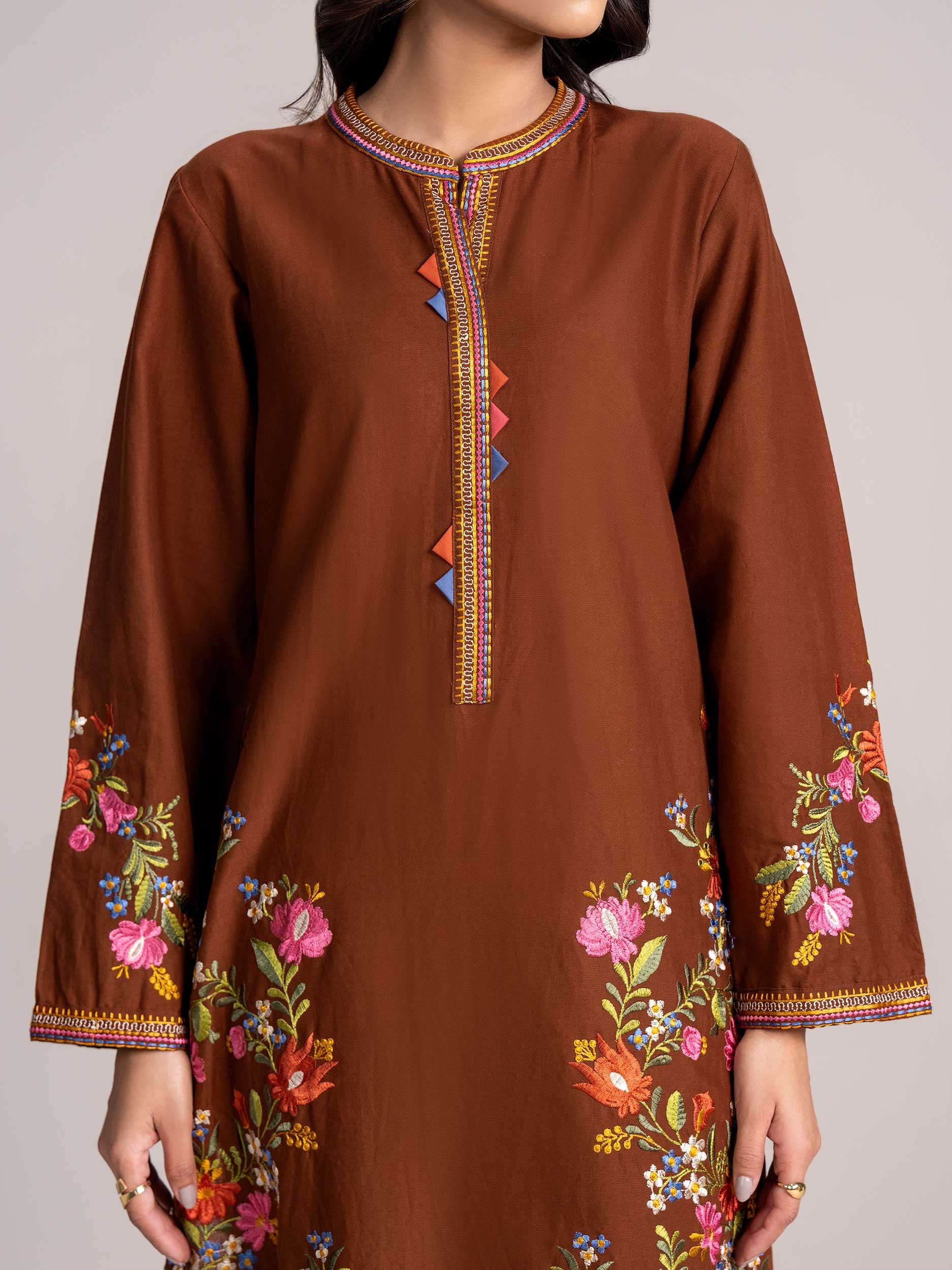 2-Piece Khaddar Suit-Embroidered (Pret) - Image 6