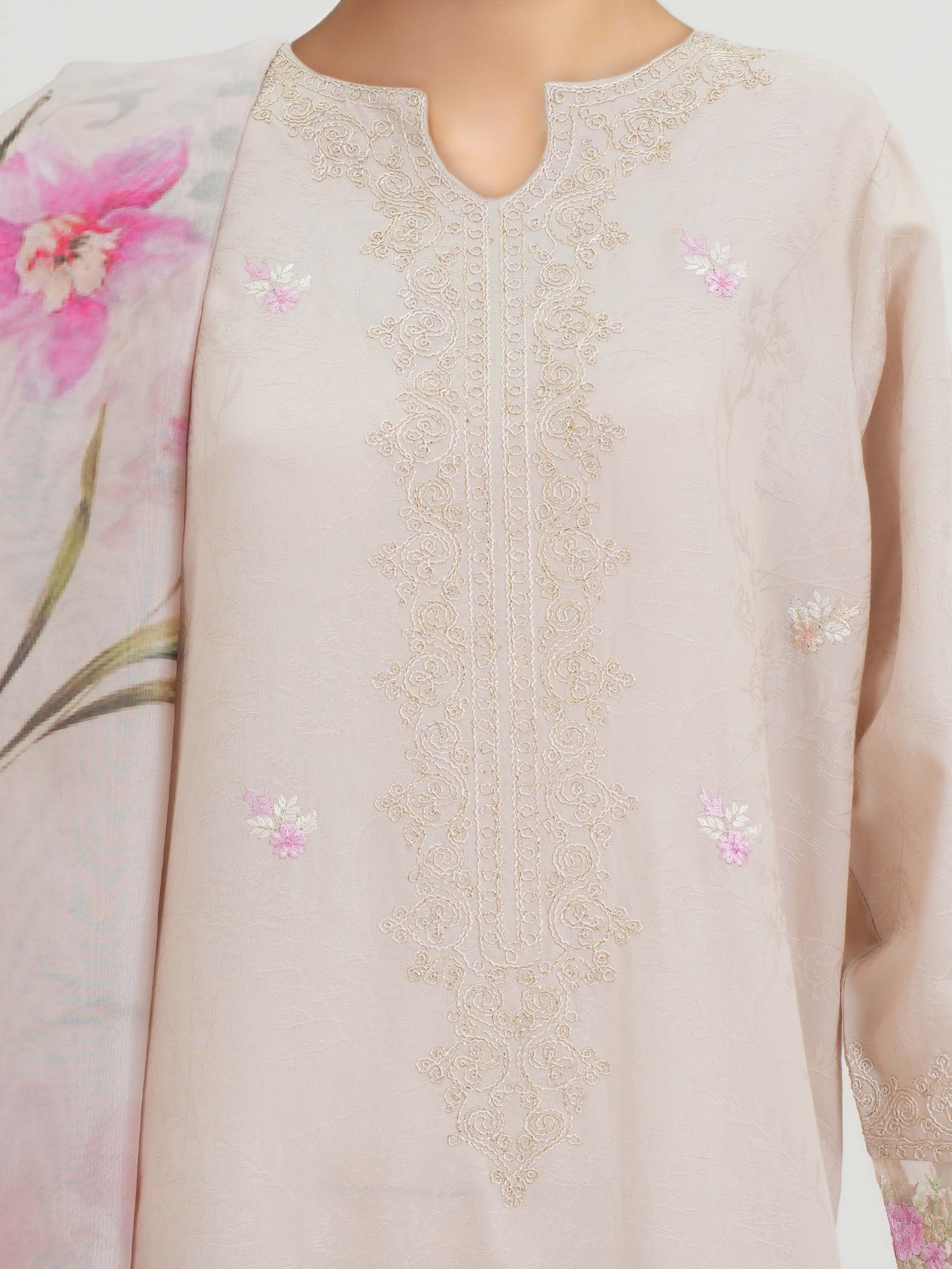 3 Piece Yarn Dyed Suit- Embroidered (Pret) - Image 3