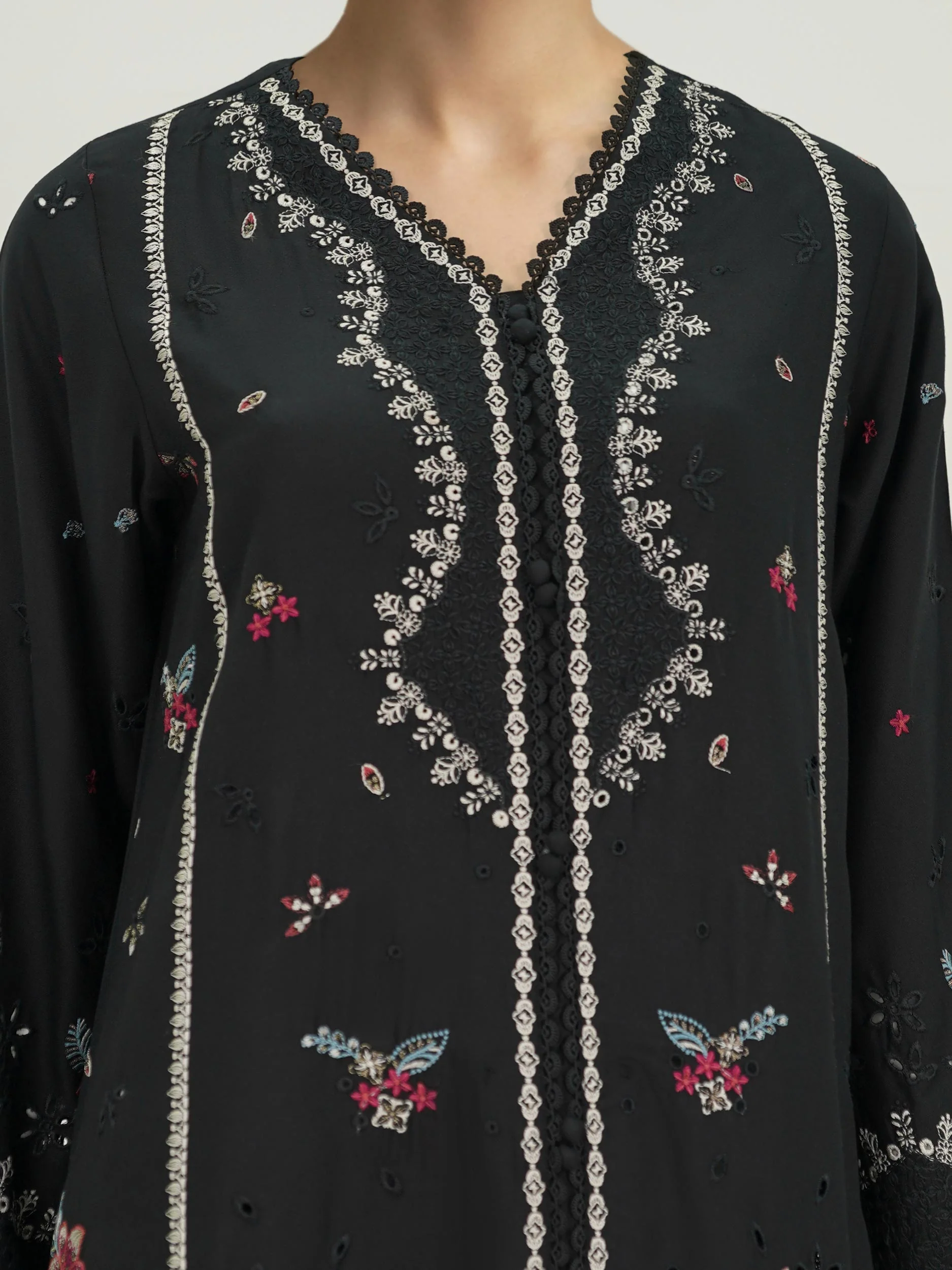 2 Piece Crepe Suit- Embroidered (Pret) - Image 4