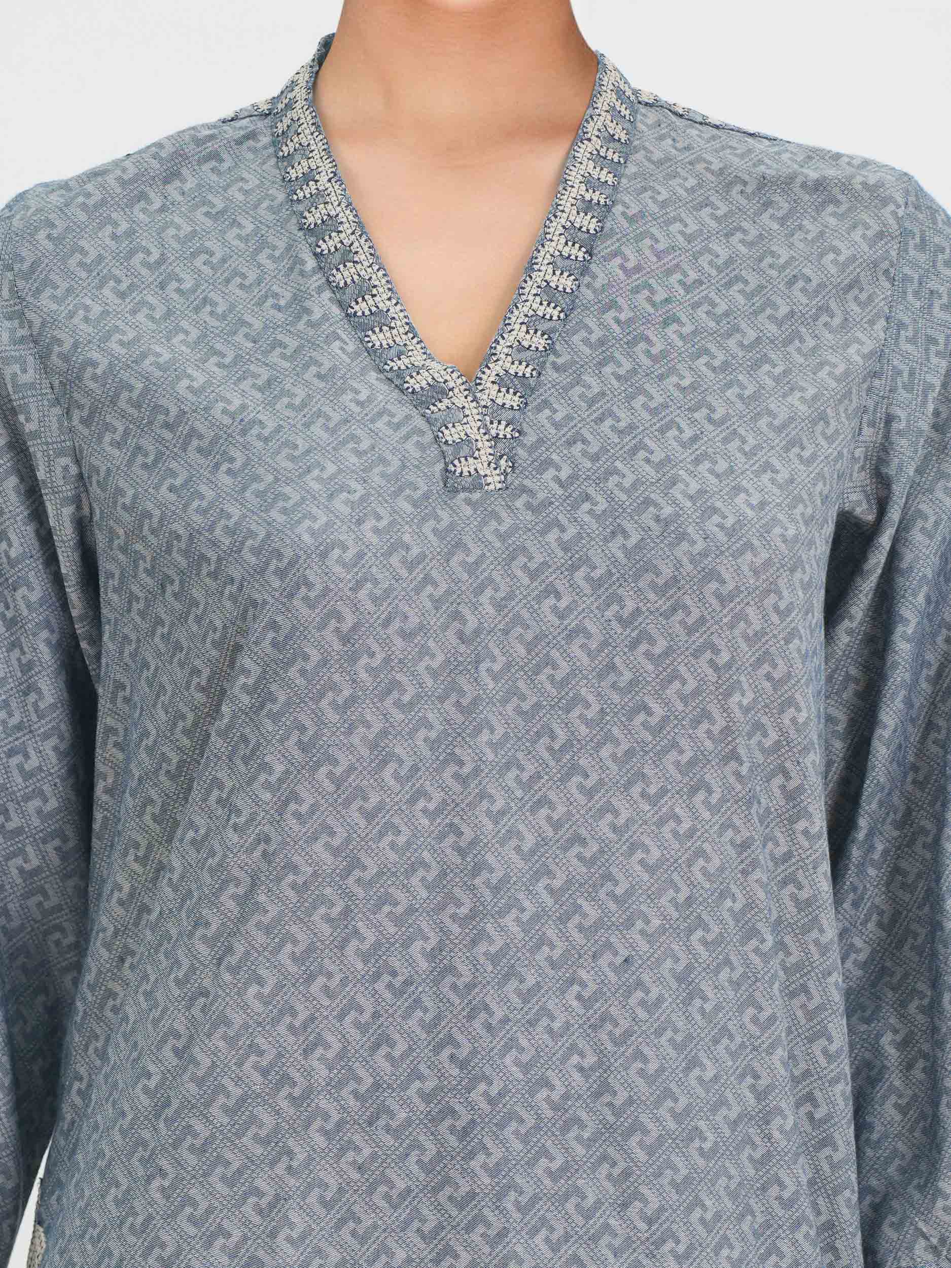 Self Jacquard Co-ord Set- Embroidered - Image 4