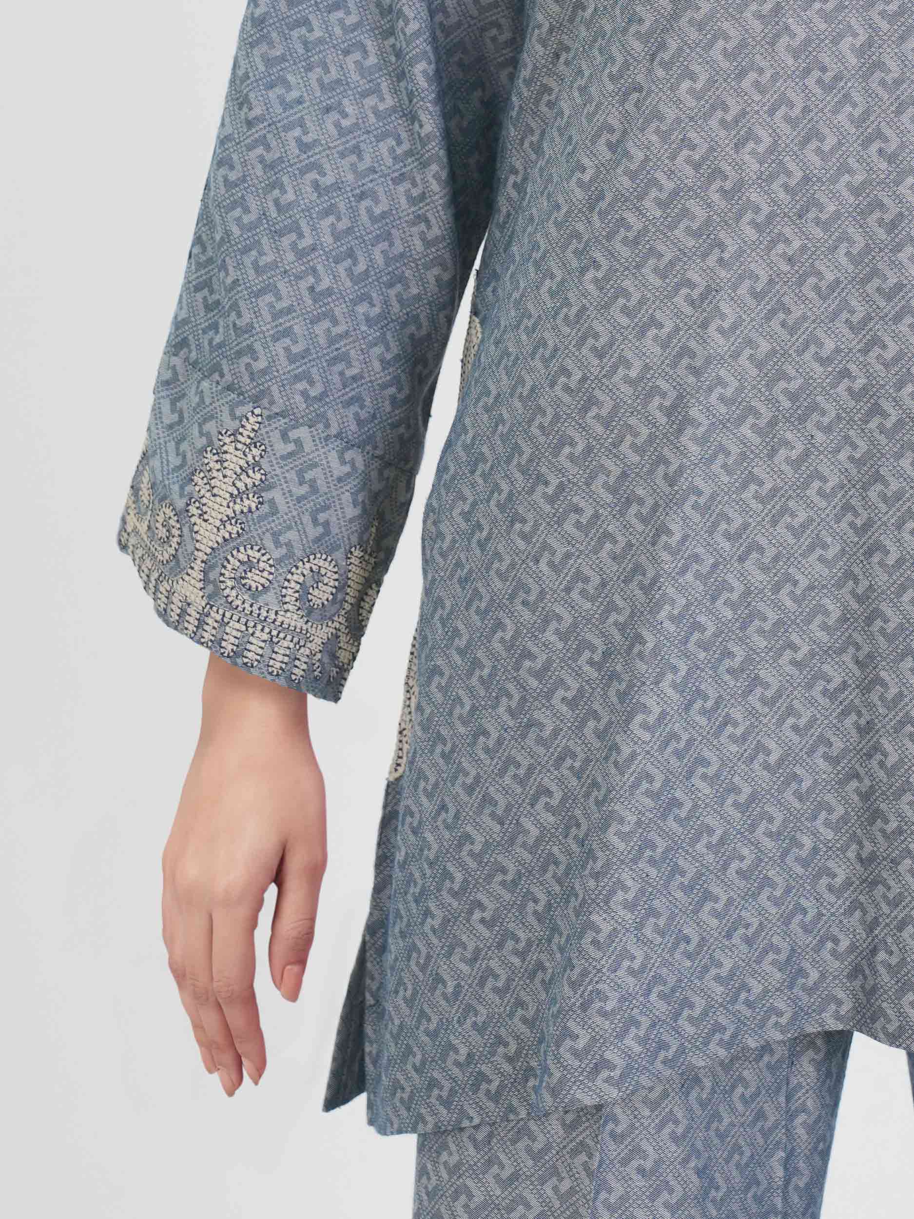 Self Jacquard Co-ord Set- Embroidered - Image 5